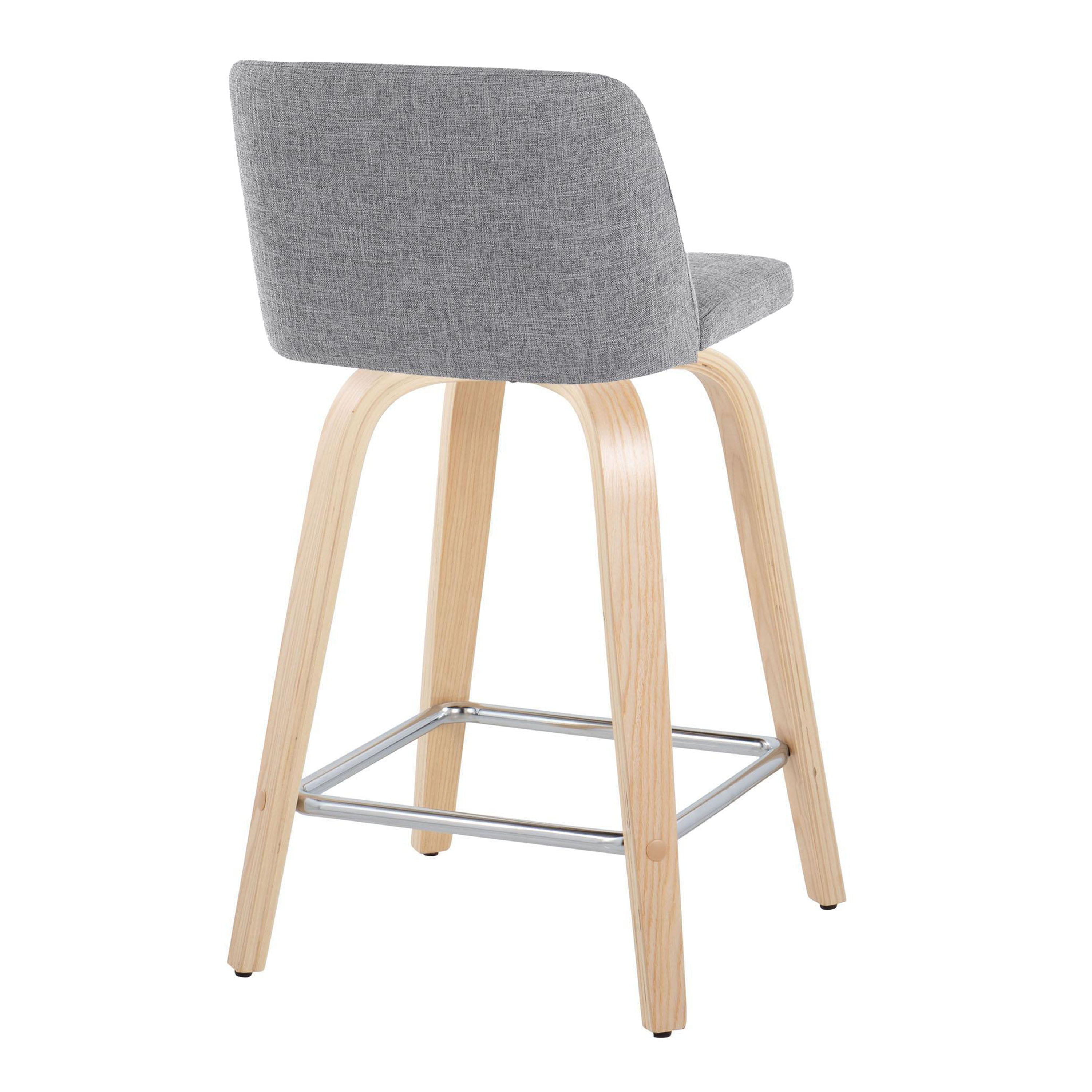 Toriano - Contemporary Fixed Height Counter Stool With Swivel With Square Footrest (Set of 2) - Best Buy Furniture