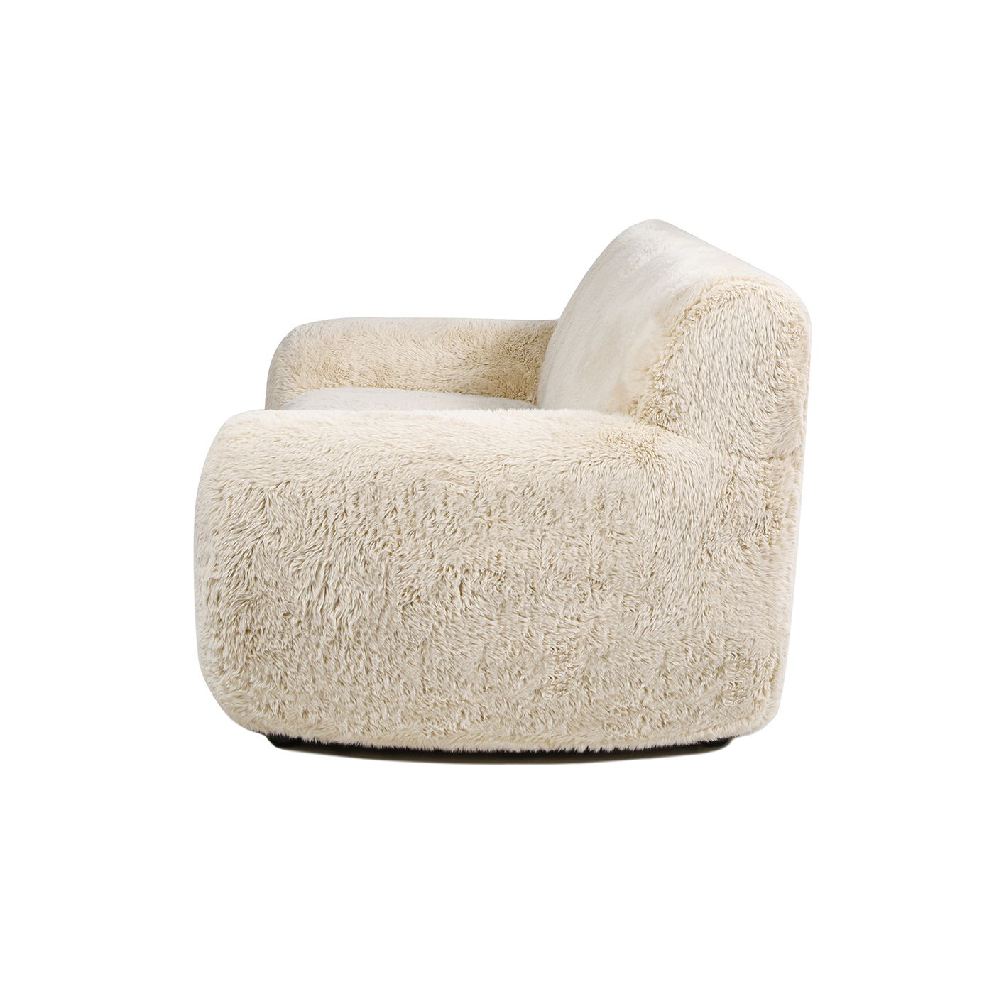 Summit - Faux Sheepskin Overstuffed Sofa - Cream Beige - Best Buy Furniture