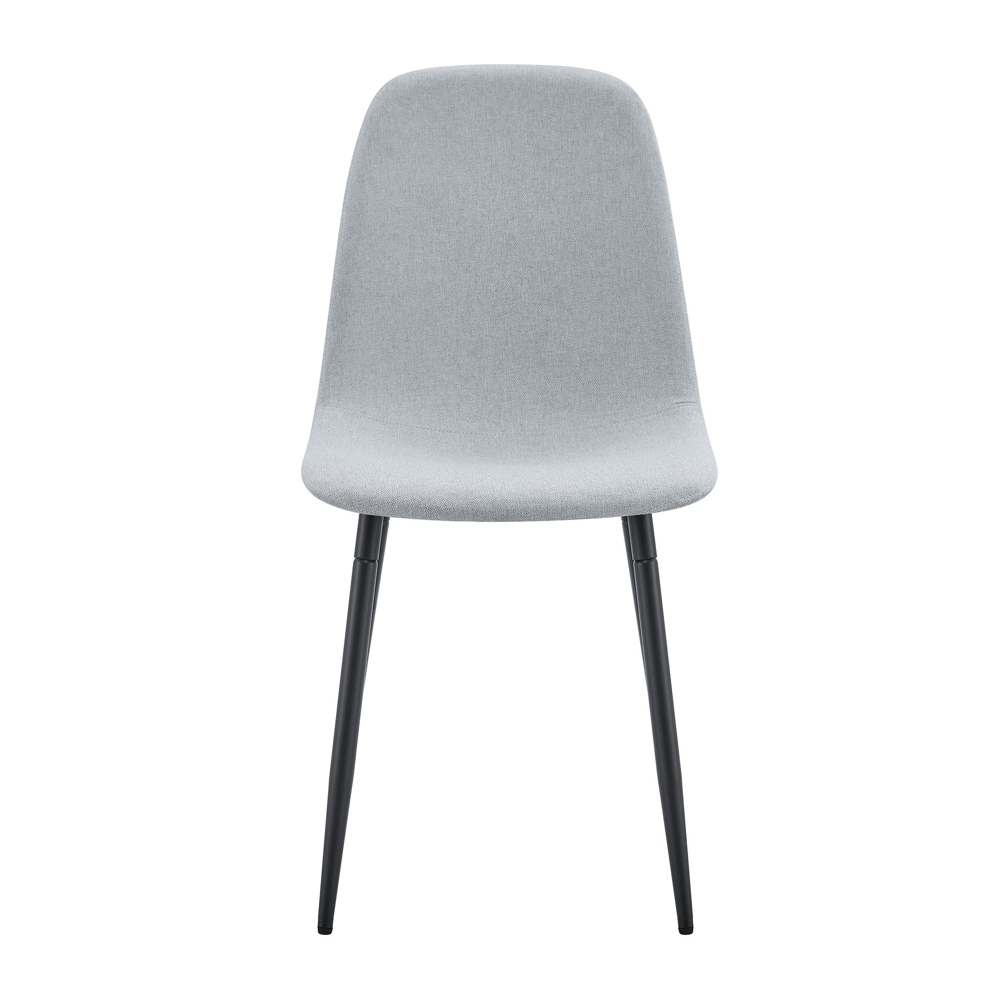 Modern Medieval Style Cushioned Side Chairs Set With Black Metal Legs For Kitchens