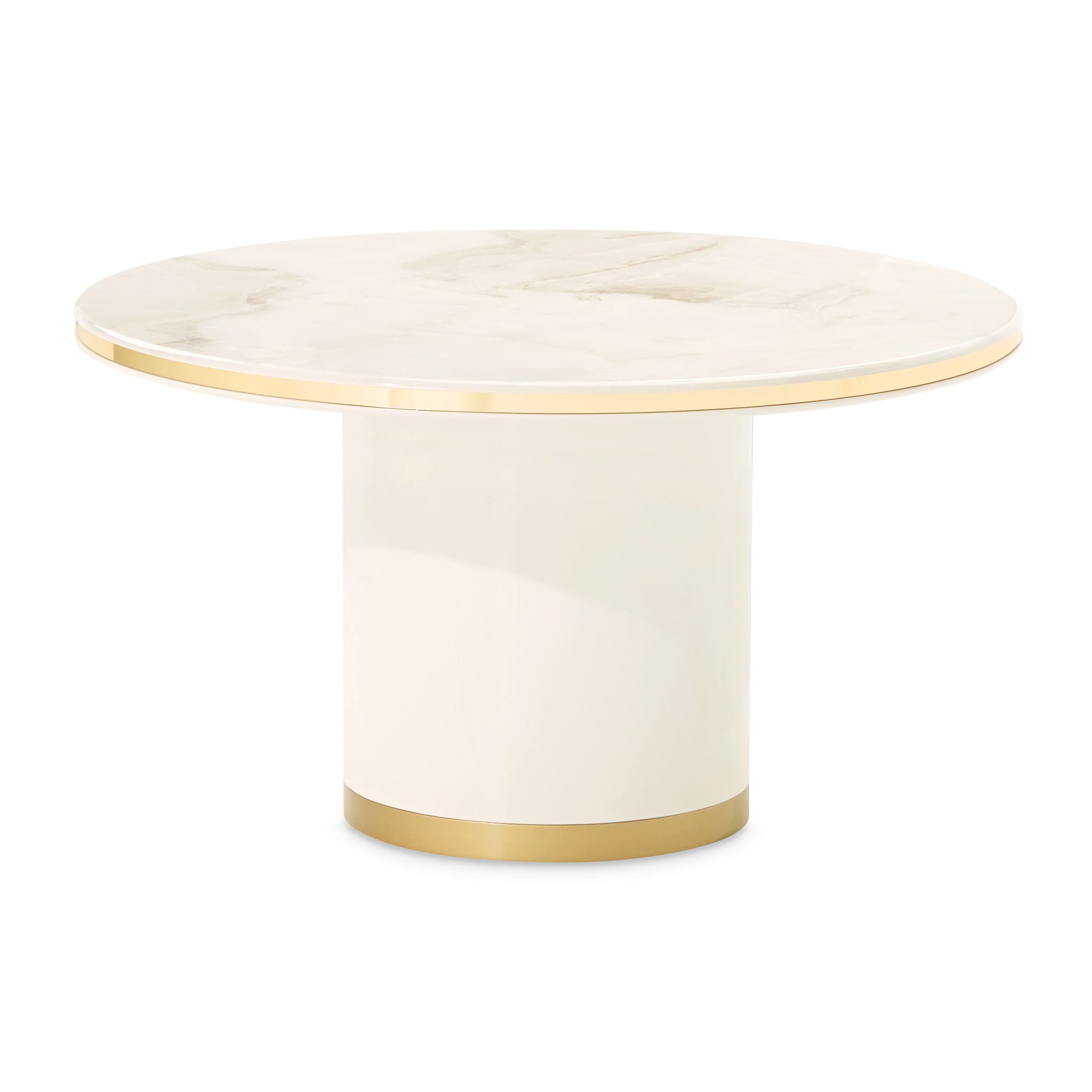 Gineverra - Round Cocktail Table - Ivory Gold