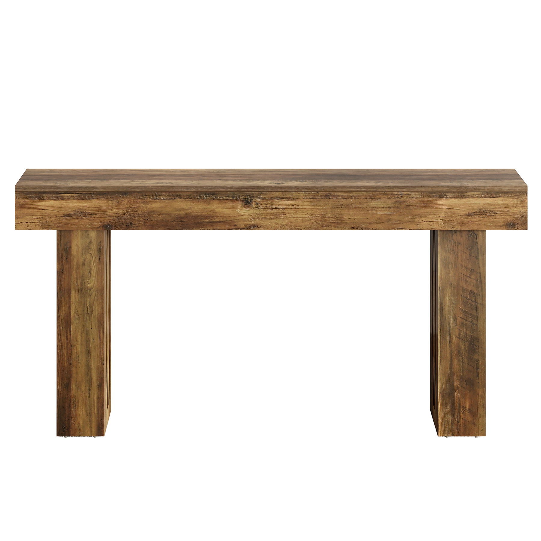 Rectangular Extra Long Console Table For Living Entryway - Rustic Brown