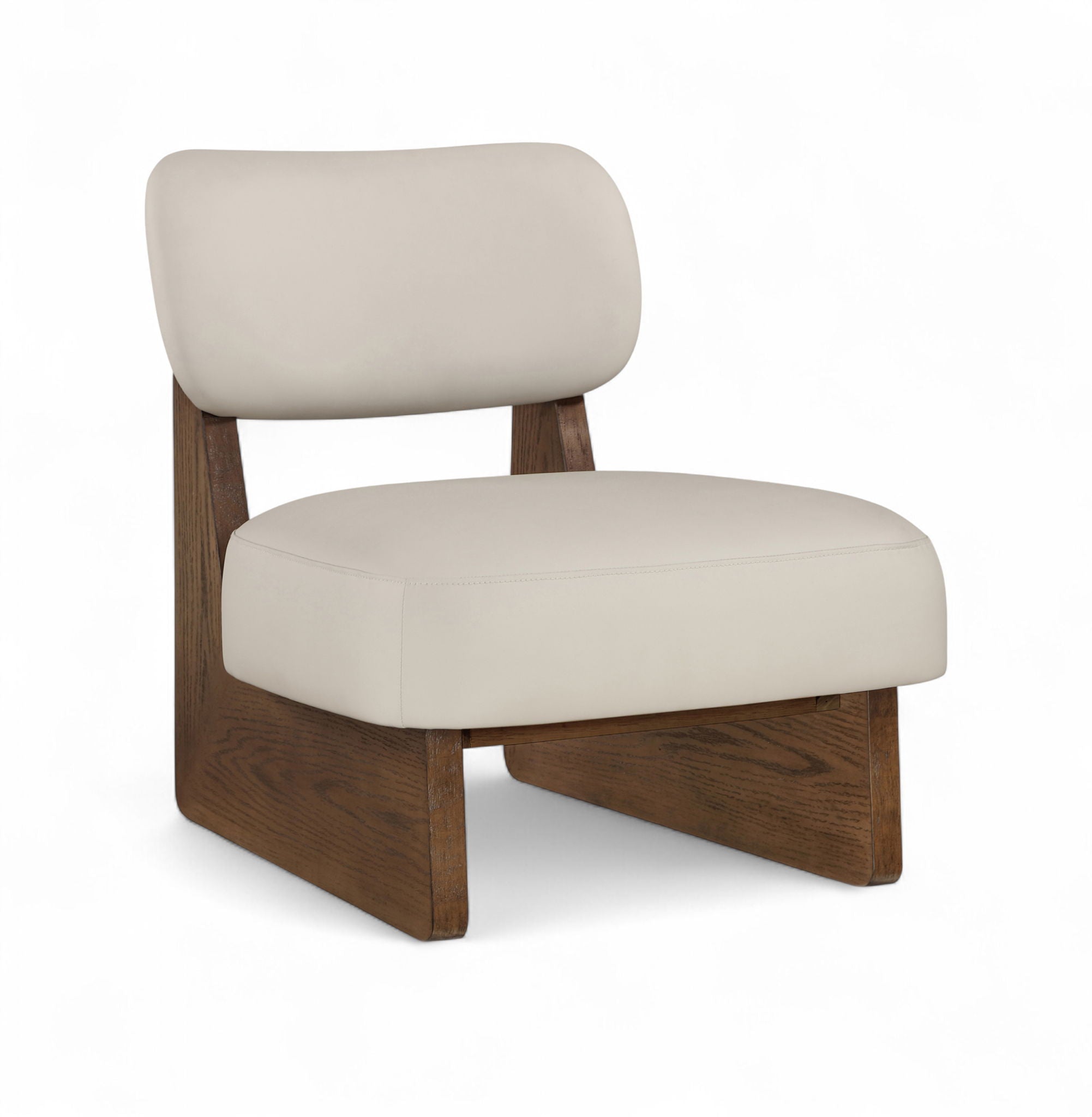 Vetra Vegan Leather Upholstered Accent Chair Taupe Painted Brown