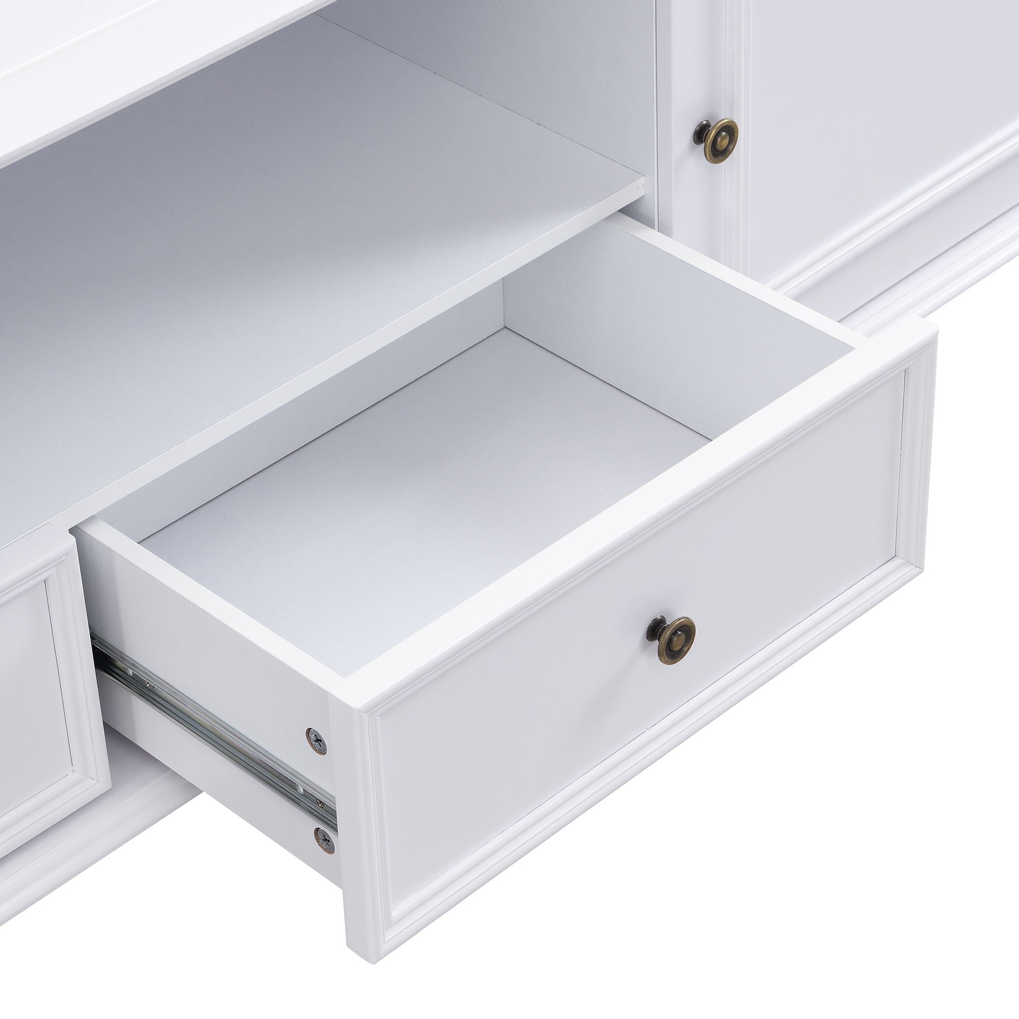 TV Stand For TVs Up To 80", Entertainment Center With Open Compartment