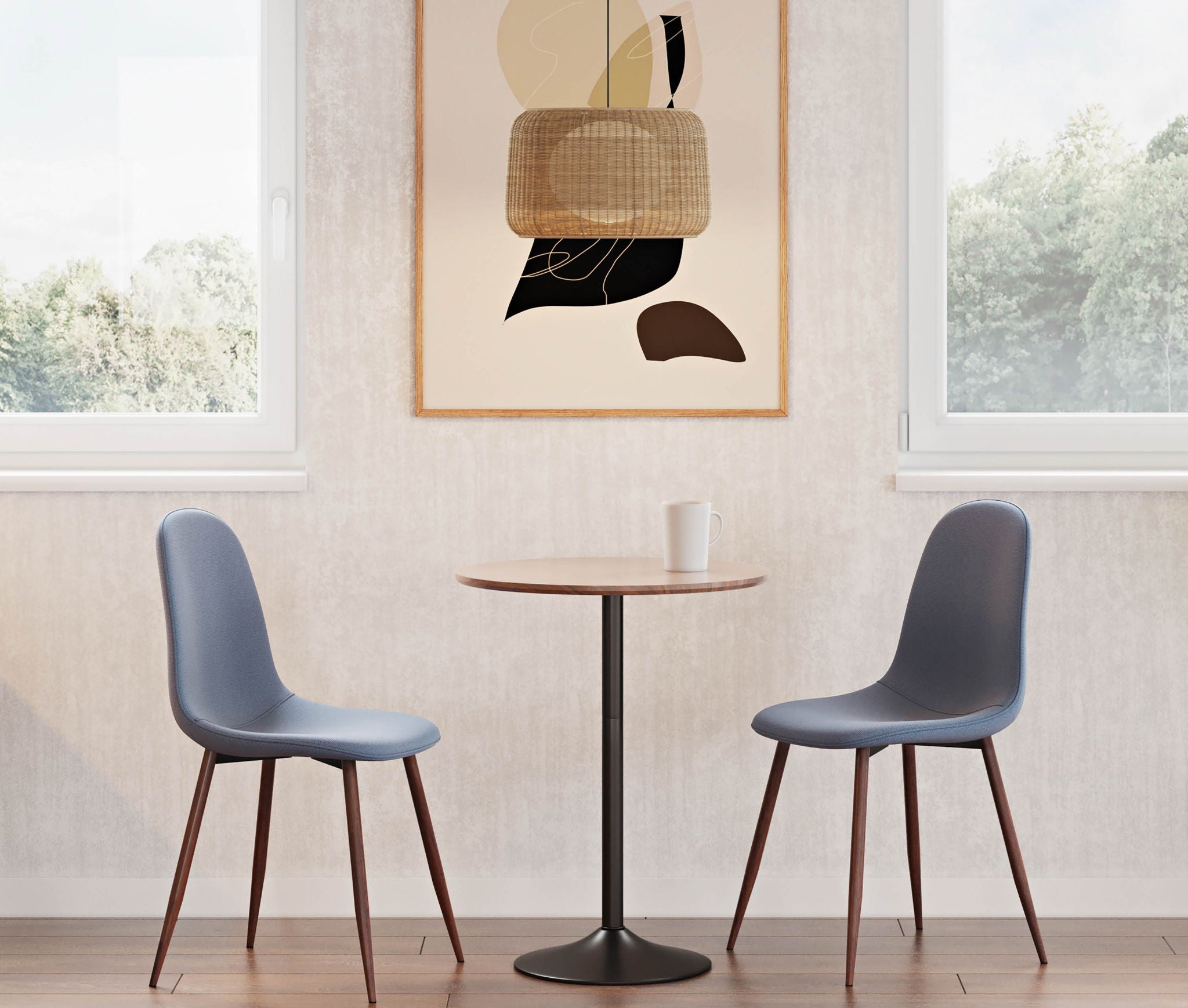 Pebble - Mid-Century Modern Adjustable Dining Or Bar Table - Walnut / Black - Best Buy Furniture