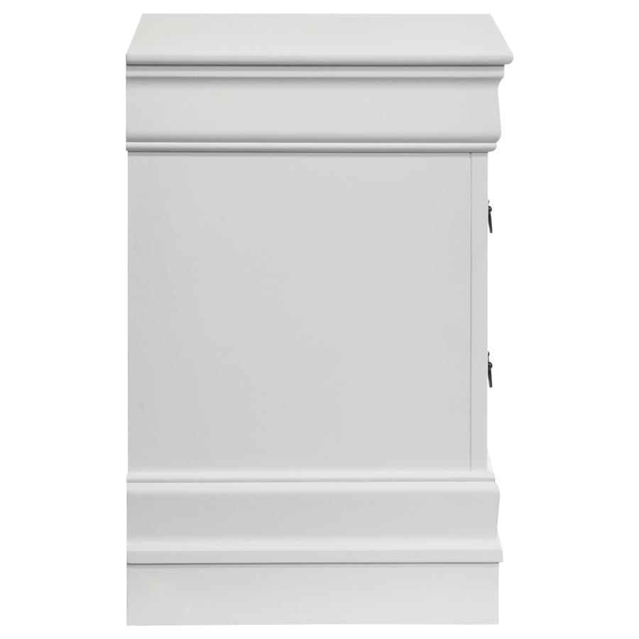 Louis Philippe - 2-Drawer Nightstand Bedside Table - White - Best Buy Furniture