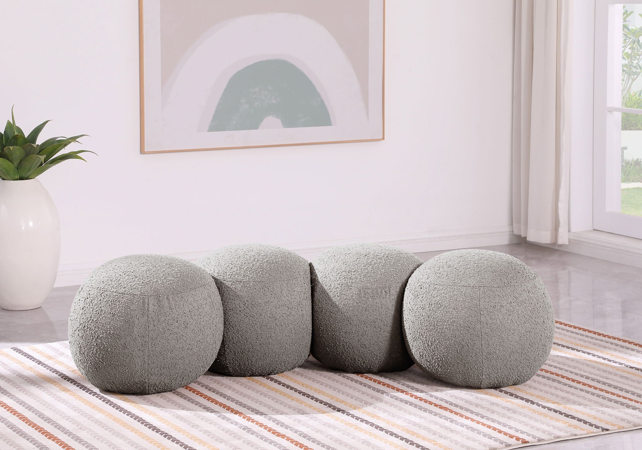 Apollo - Boucle Fabric Bench