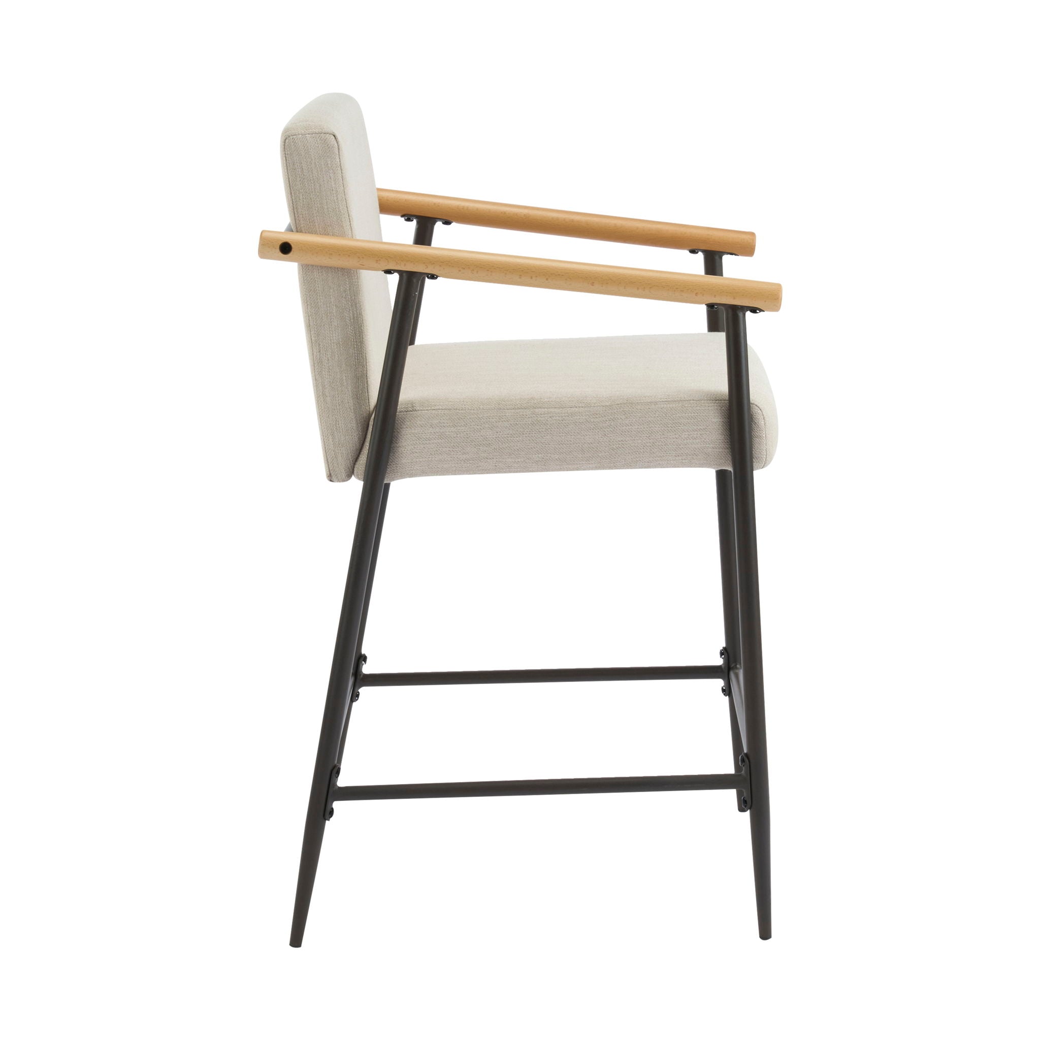 Mid Century Modern Counter Stool Set With Iron Frame