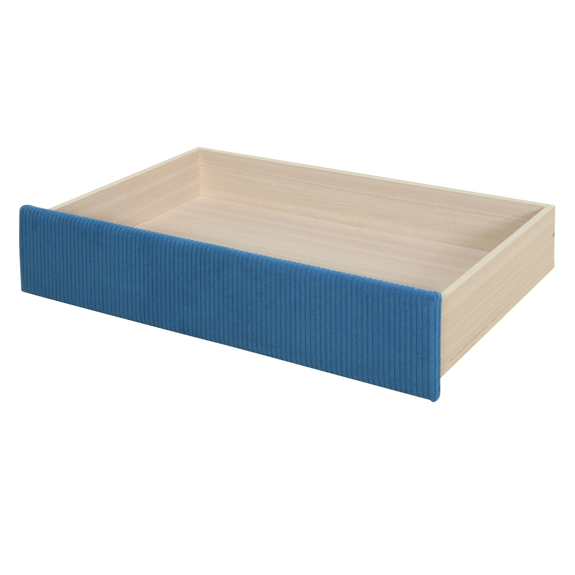 Corduroy Daybed With Two Drawers And Wood Slat