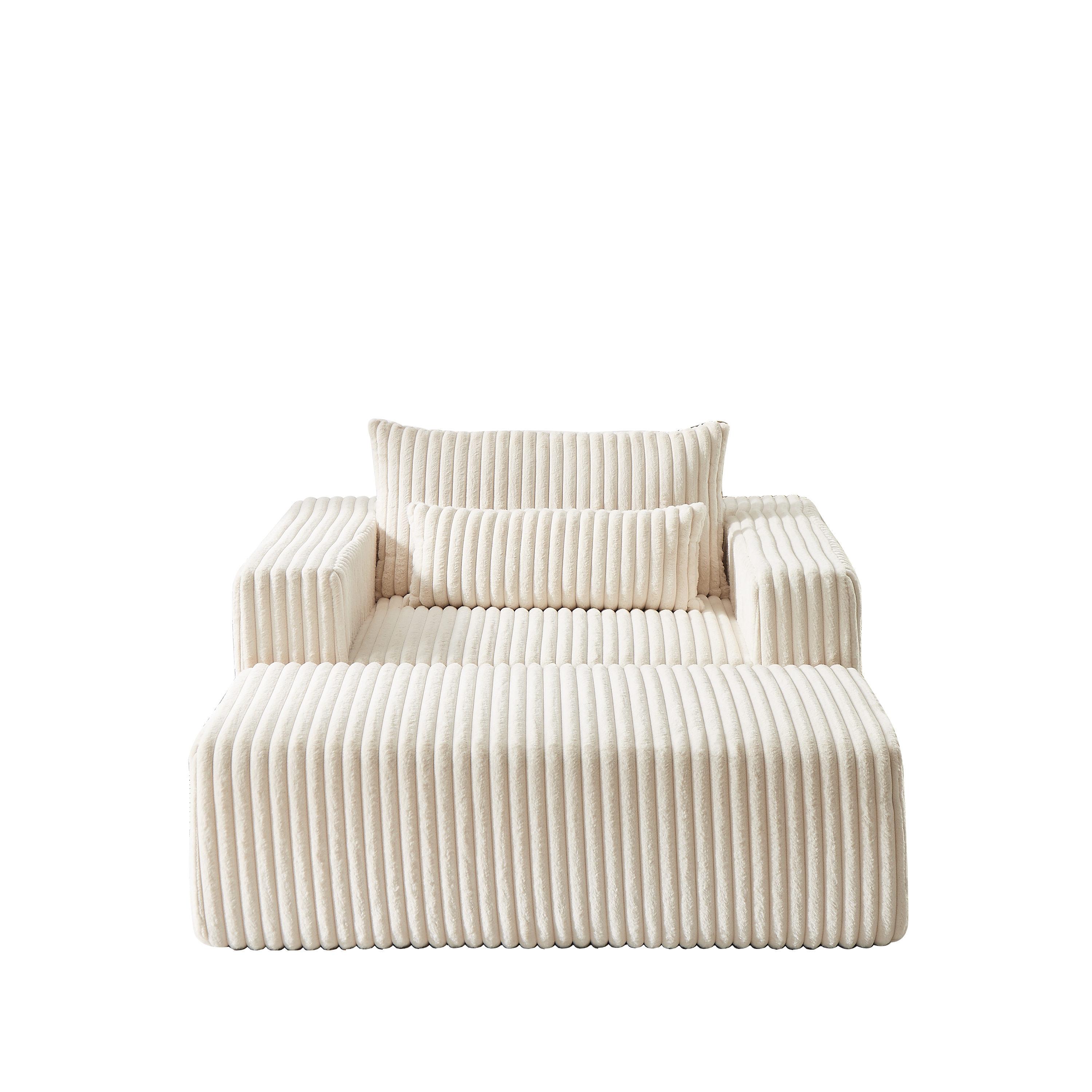 75-Inch Corduroy Sofa Lounge Chair with Removable Footrest