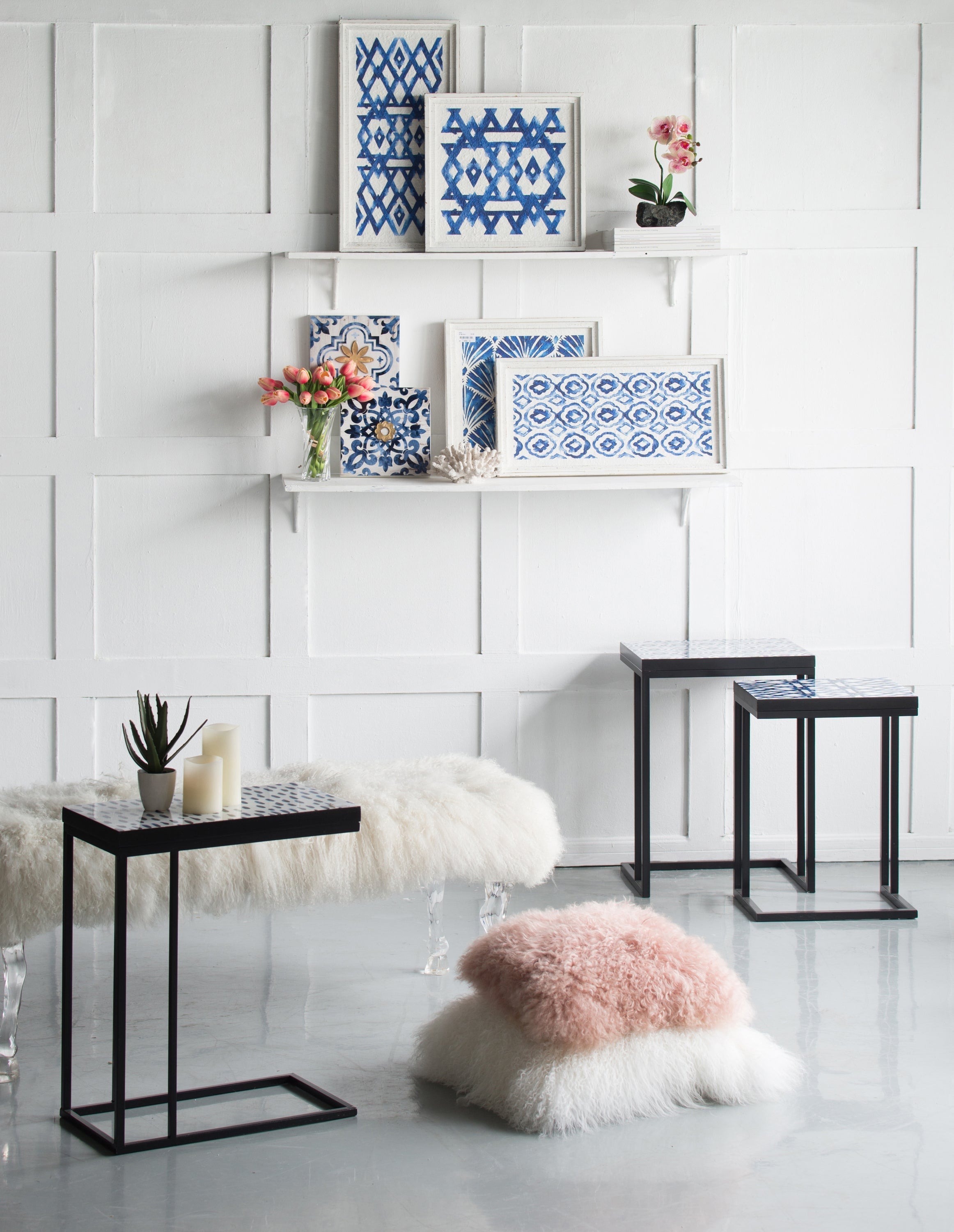 The Mariner’s Motif™ – Set of Coordinated Indigo Panels