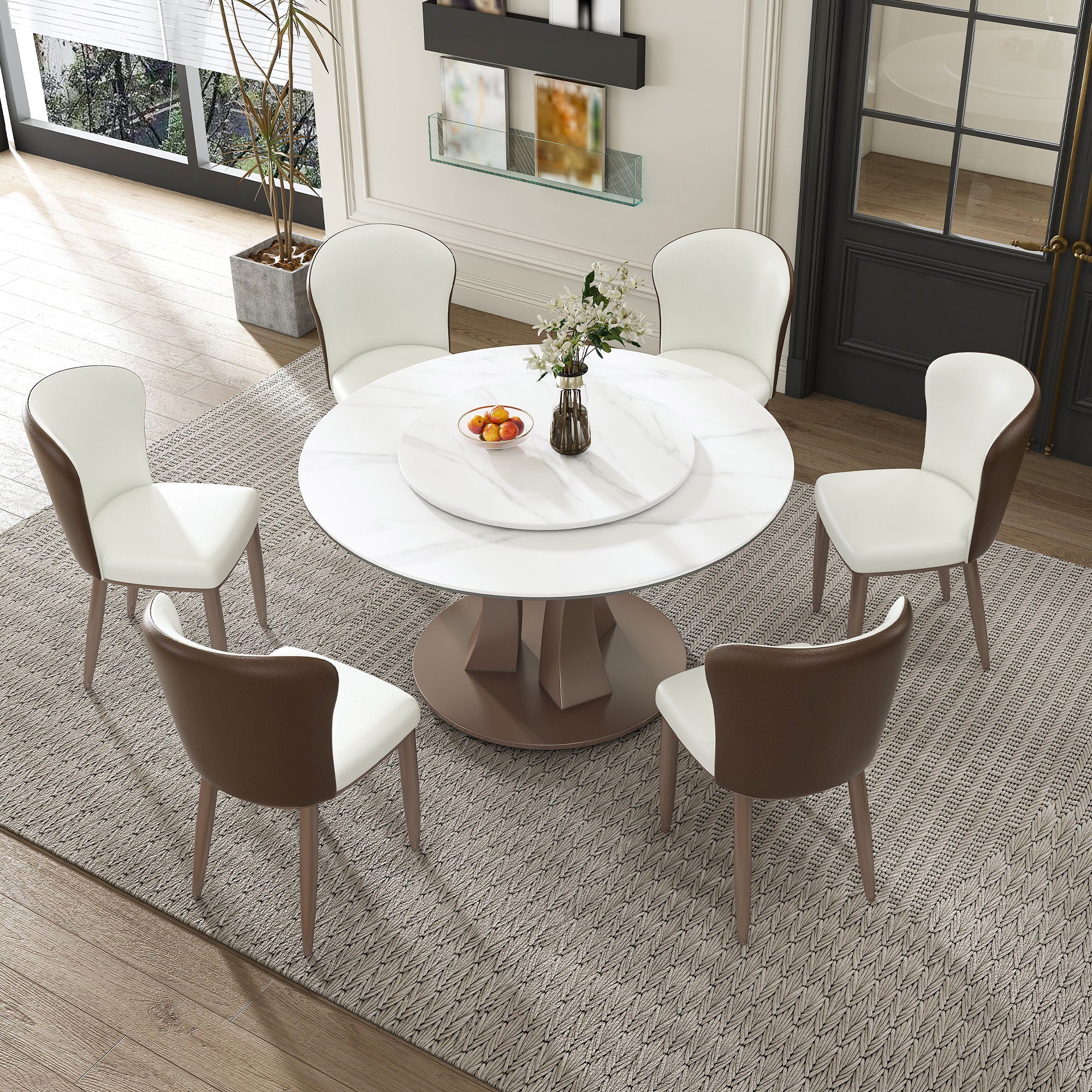 Table With Rotating Tray Scratch & Heat For Kitchen & Restaurant(Table Only - White