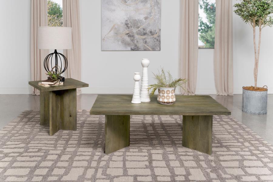 Andando - Square Solid Wood End Table - Mango Brown