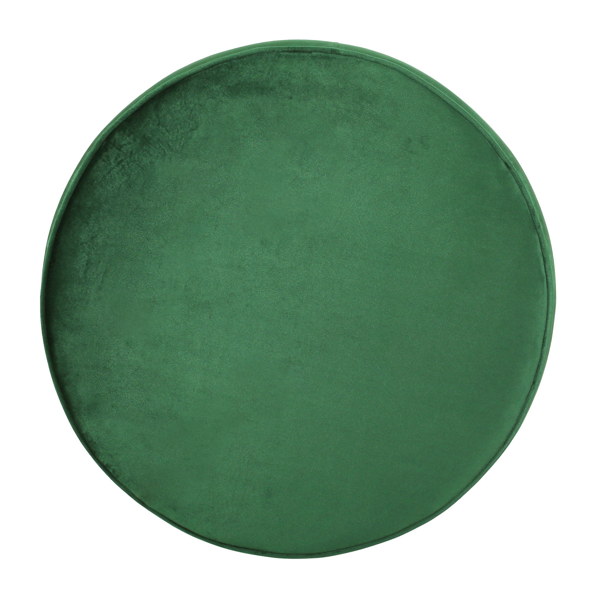 Round Velvet Ottoman, Upholstered Foot Stool For Living Room, Entryway - Emerald