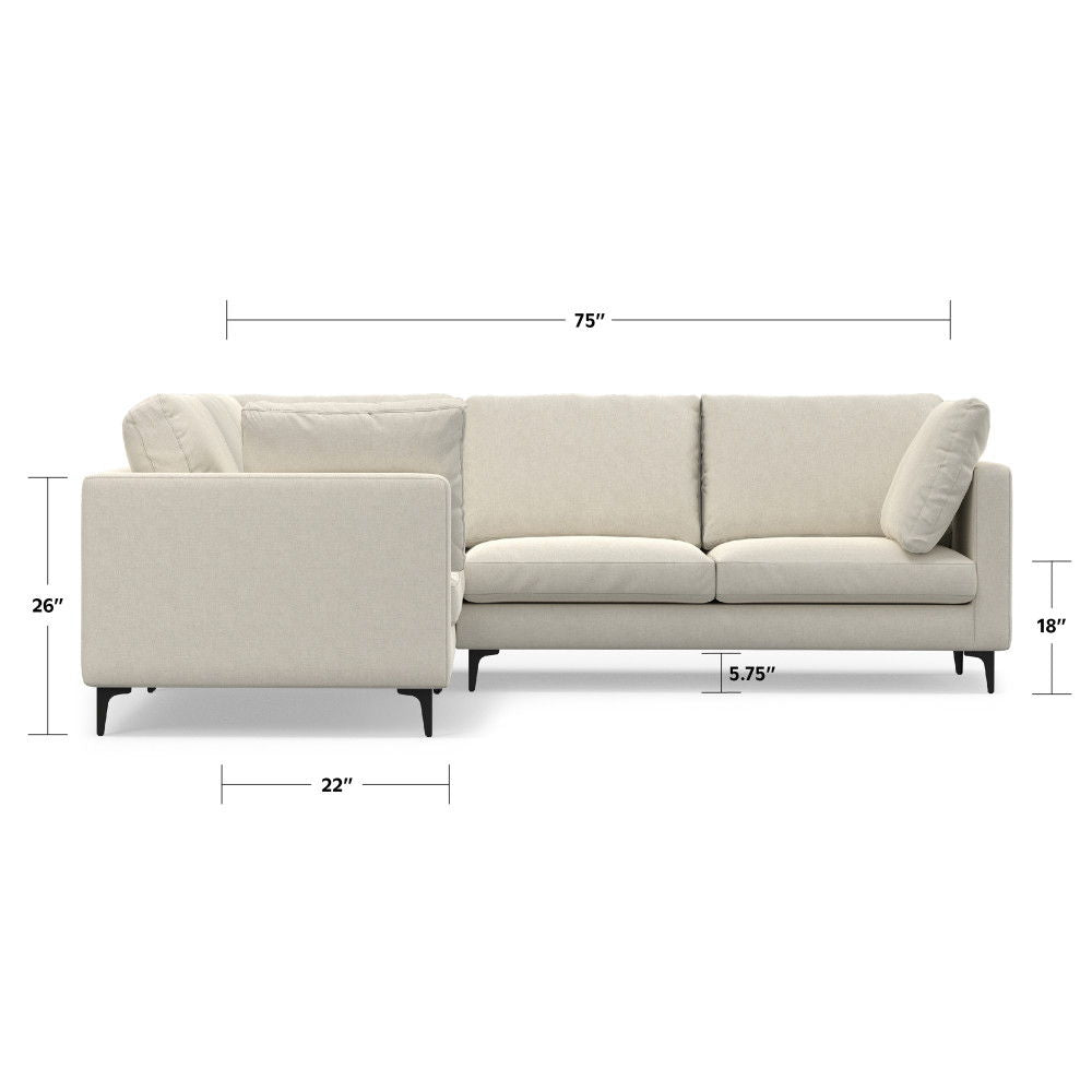 Ava - Mid Century Corner Sectional Sofa Handcrafted - Best Buy Furniture