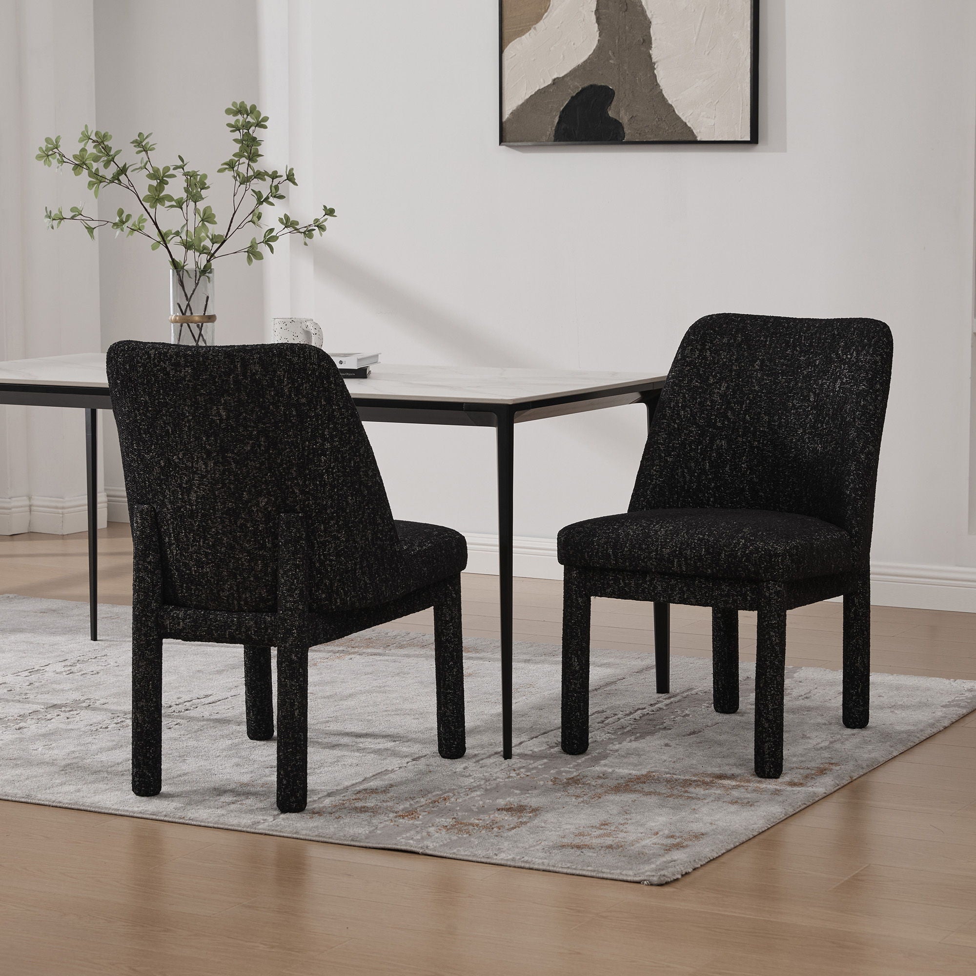 Wide Minimalist Dining Chair (Set of 2)