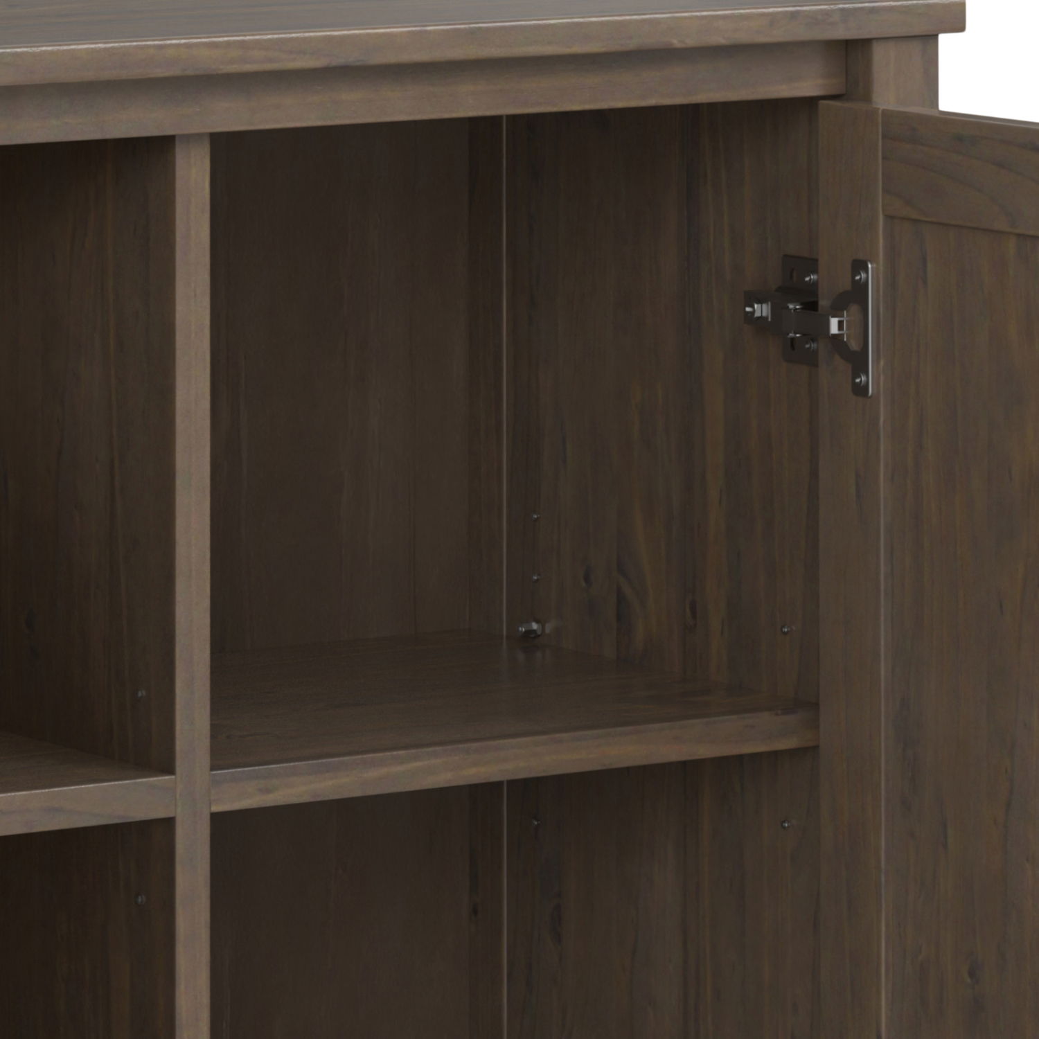 Lev - Low Storage Cabinet - Smoky Brown - Best Buy Furniture