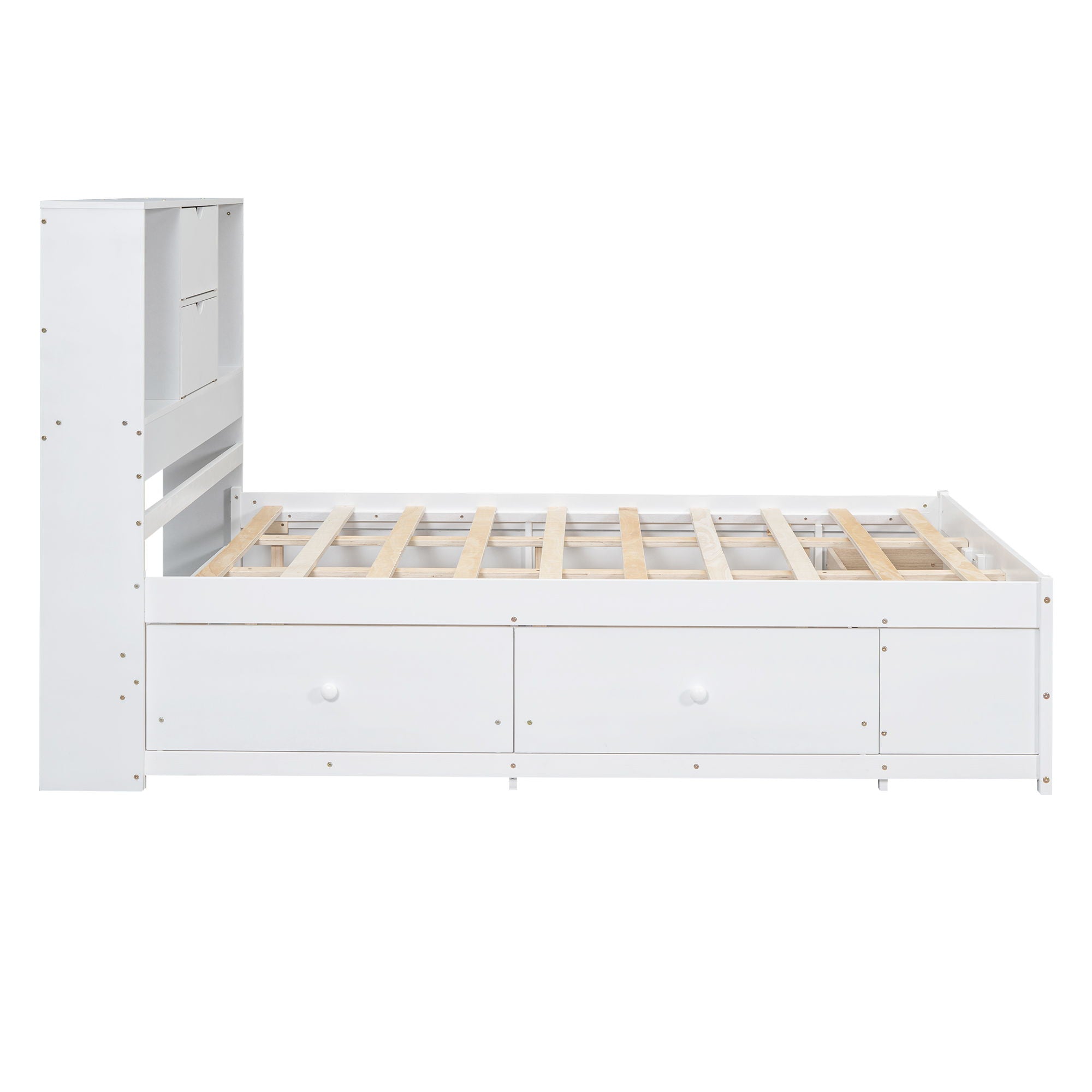 Platform Bed With Storage Headboard And 8 Drawers