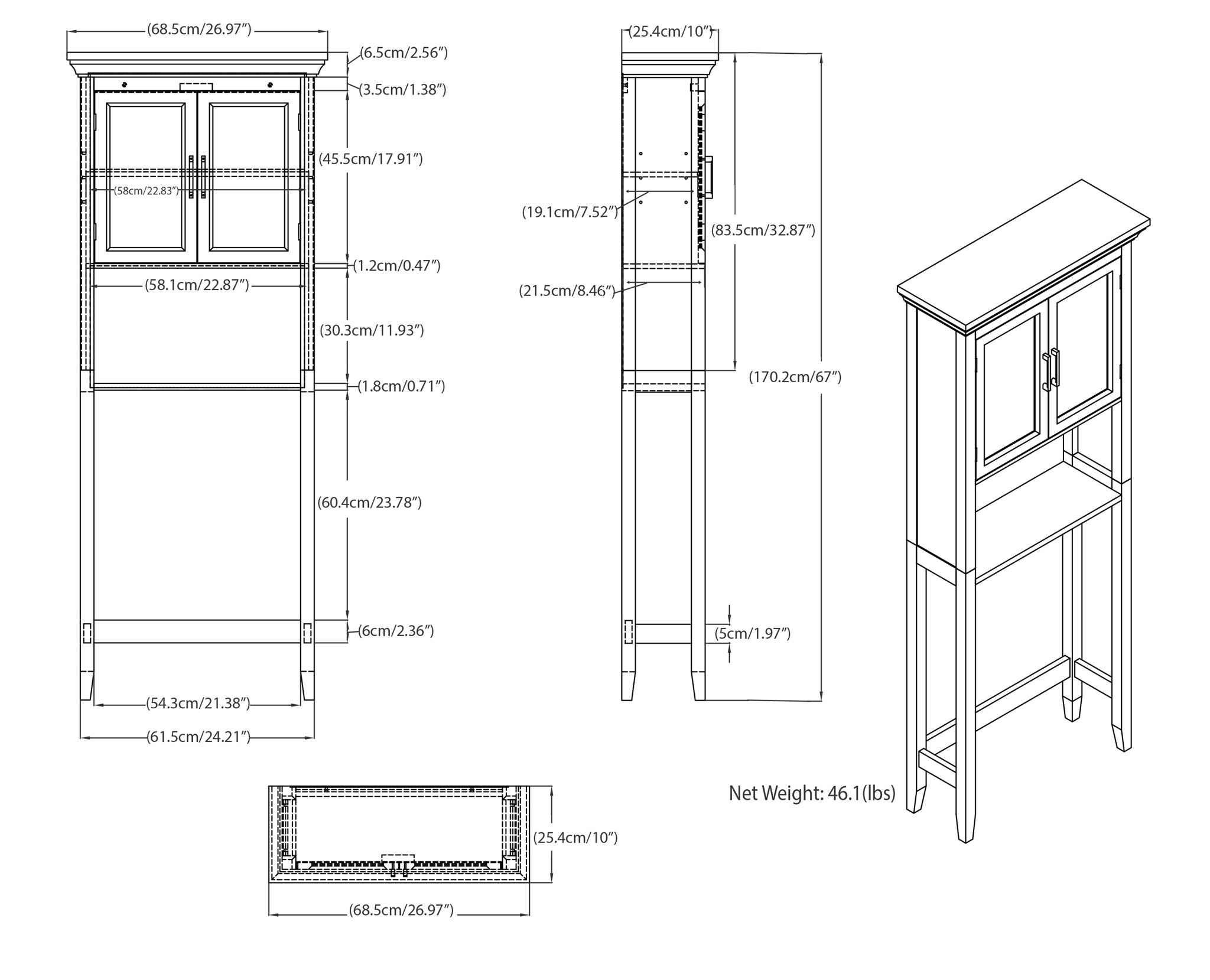 Avington - Space Saver Cabinet - Pure White