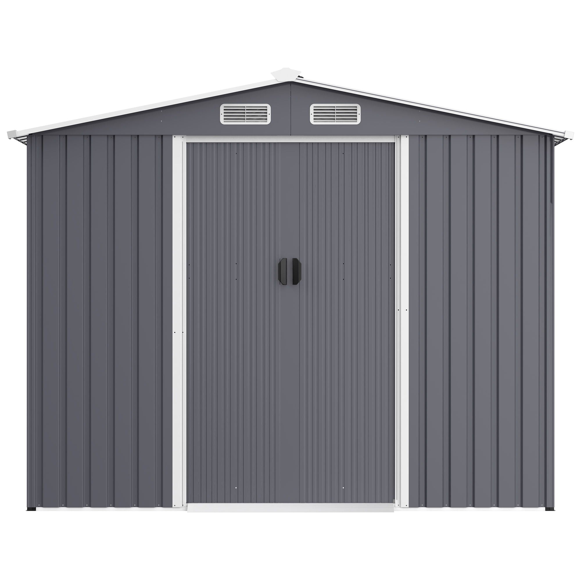 Outdoor Storage Shed Large Metal Tool Sheds, Heavy Duty Storage House With Sliding Doors