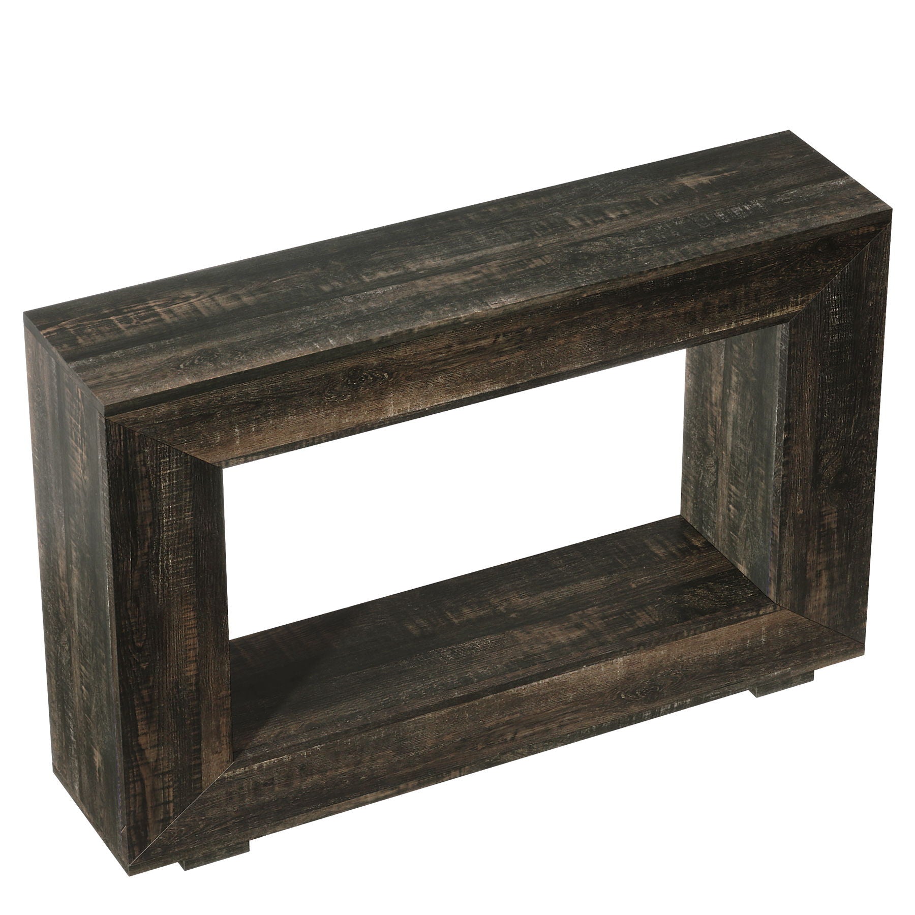 Narrow Entryway Storage Console Table With Open Shelf