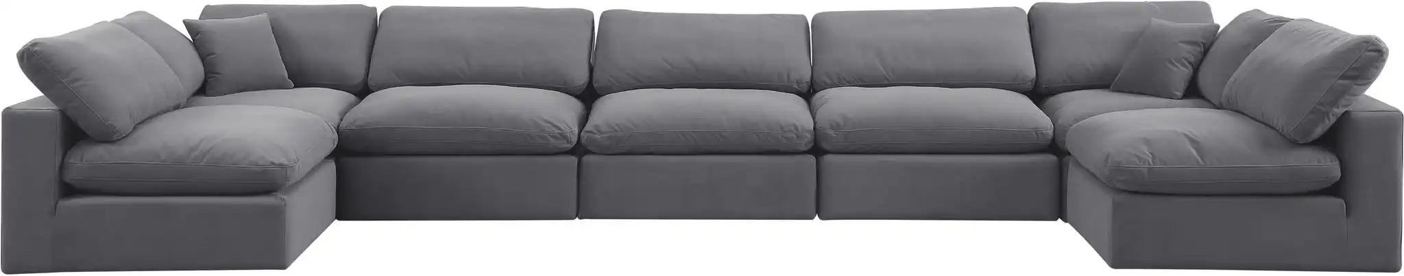 Comfy - 7 Piece Velvet Modular Armless Sectional