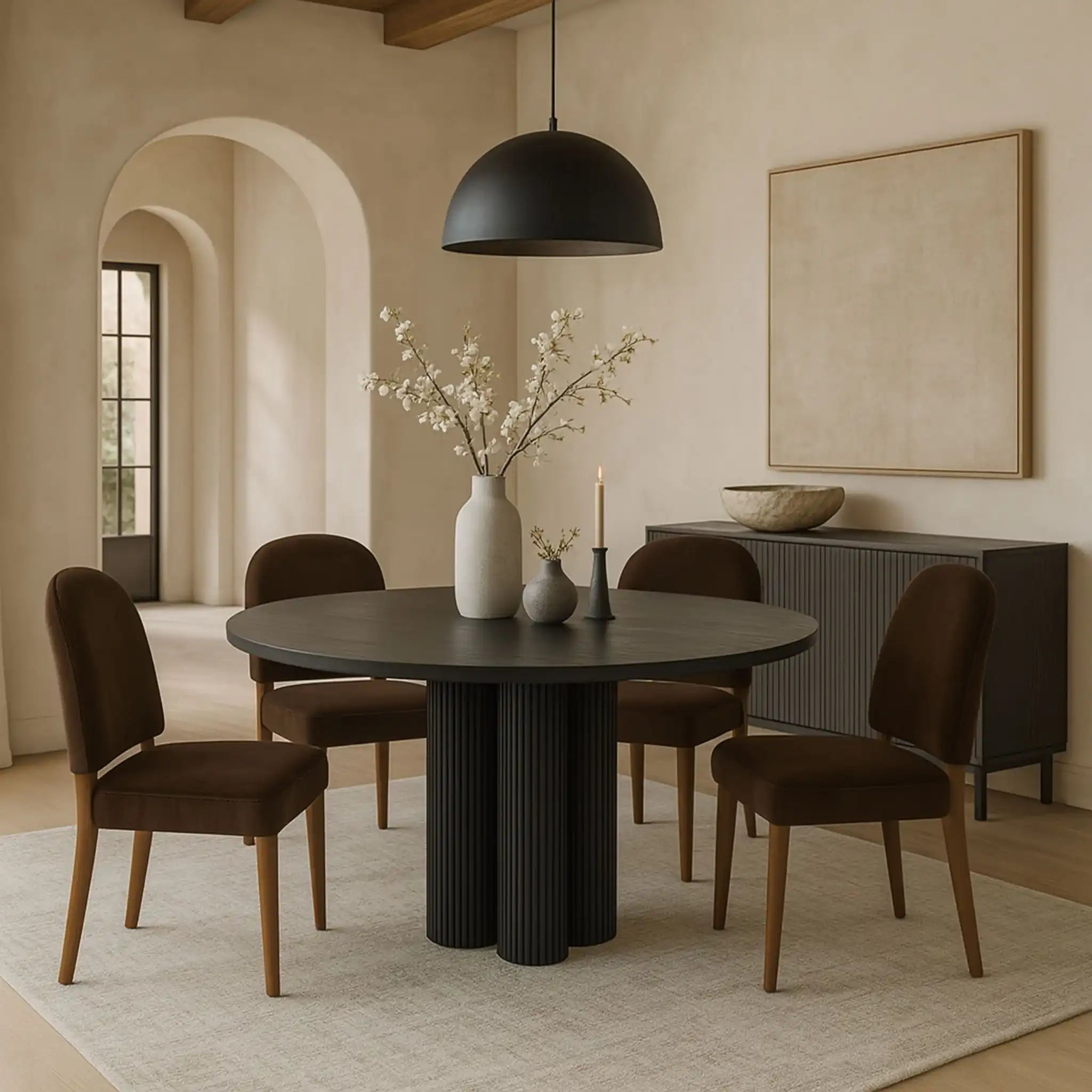 Varinelle - Velvet Dining Chair (Set of 2) - Walnut Frame