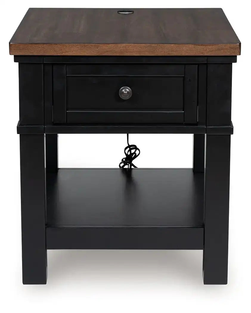 Wildenauer - Brown / Black - Rectangular End Table