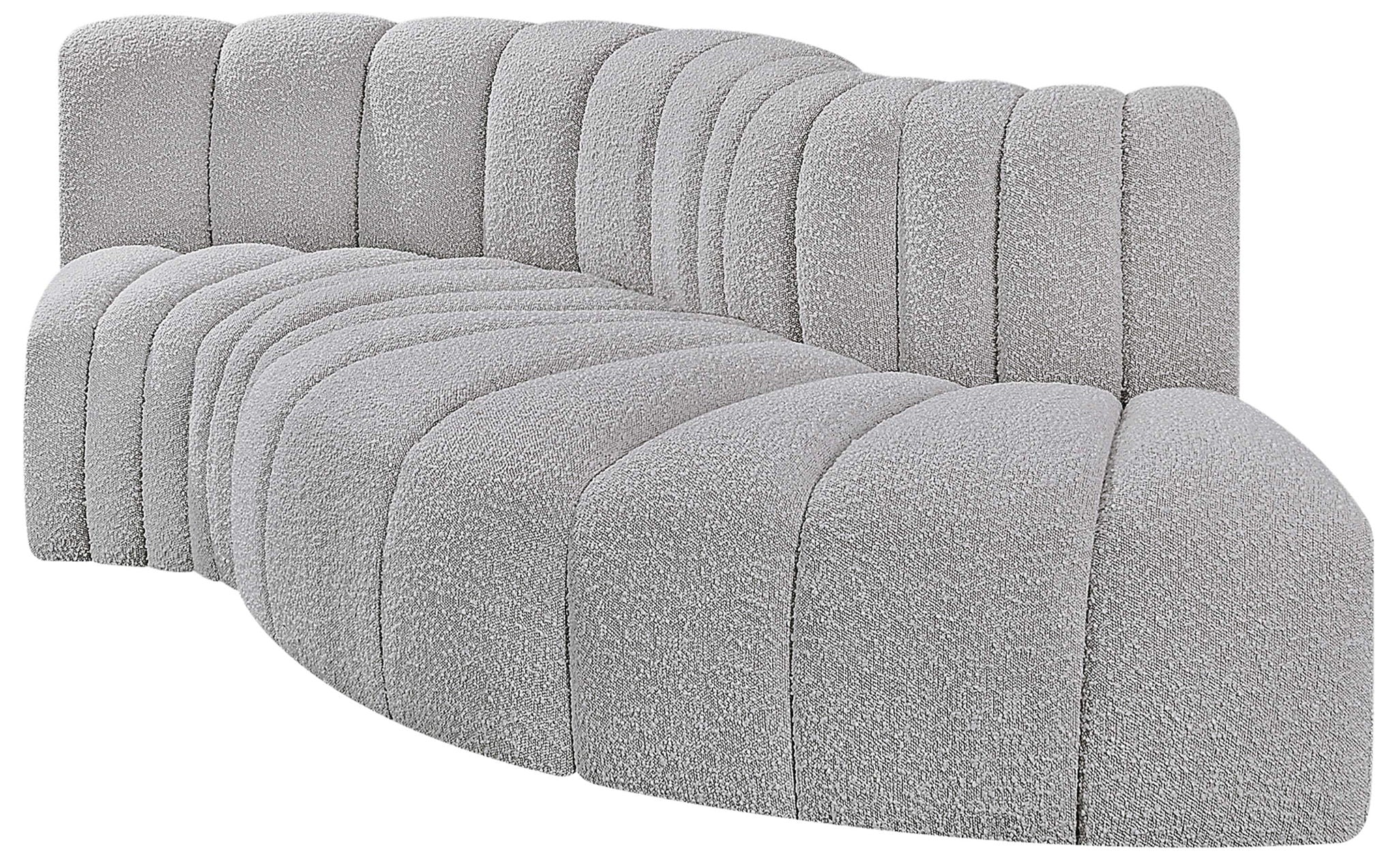 Arc - Boucle Fabric 4 Piece L-Shaped Modular Sofa
