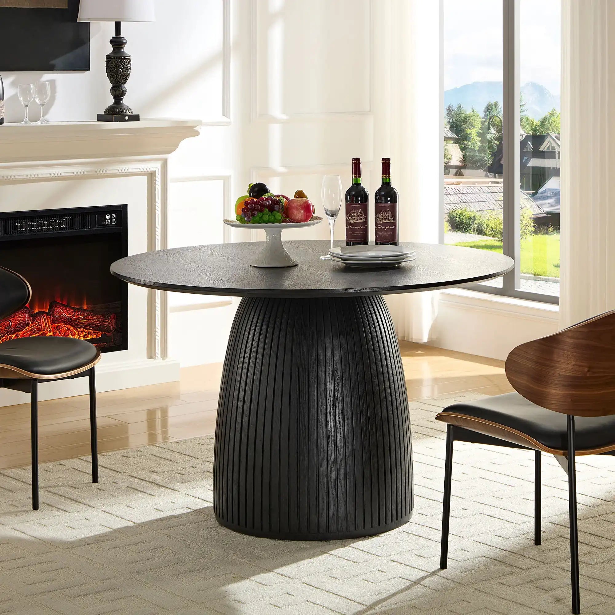 47.24" Black MDF Dining Table for Small Spaces - Best Buy Furniture