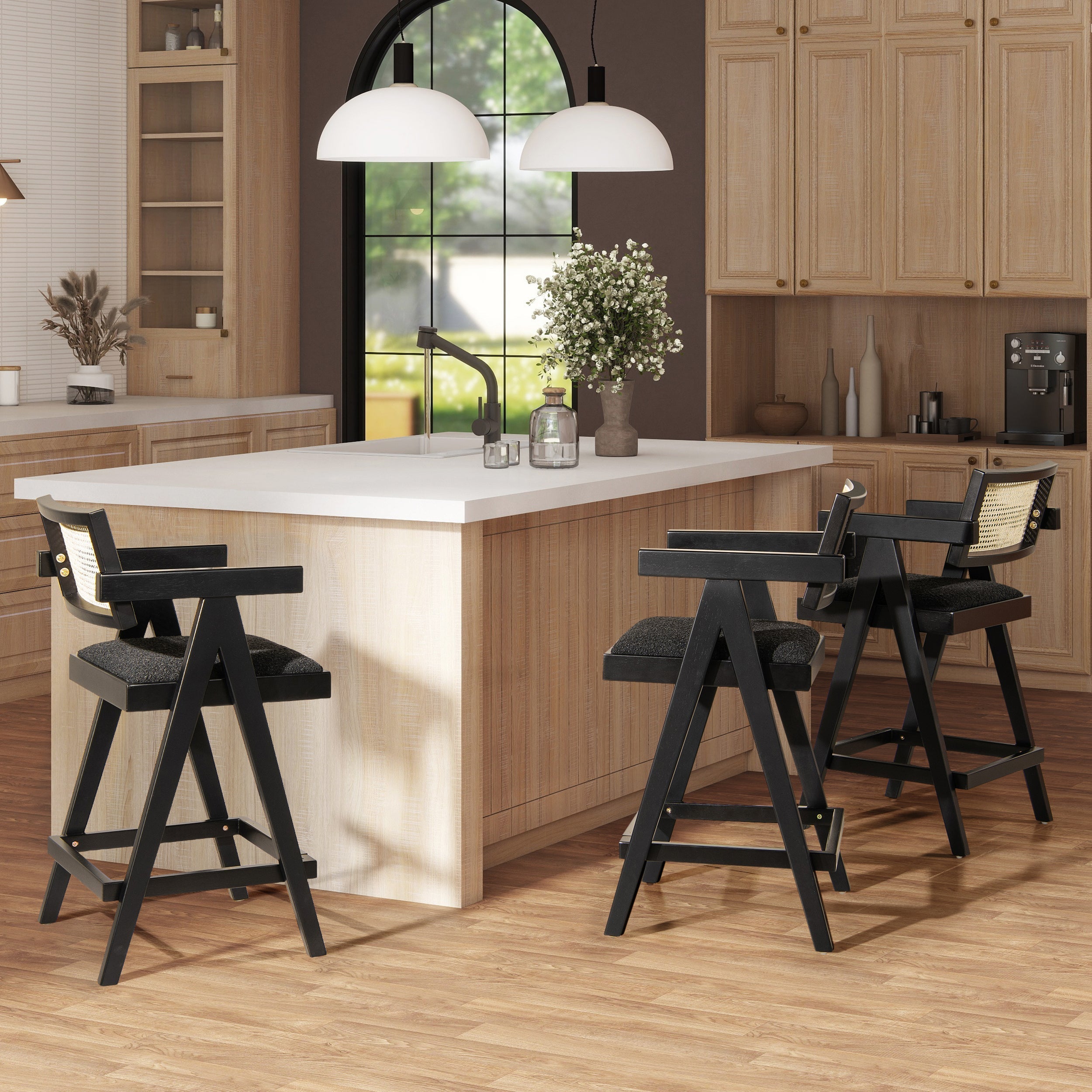 25.5" The Milano Ascensore™ Bar Stools — Set of Three