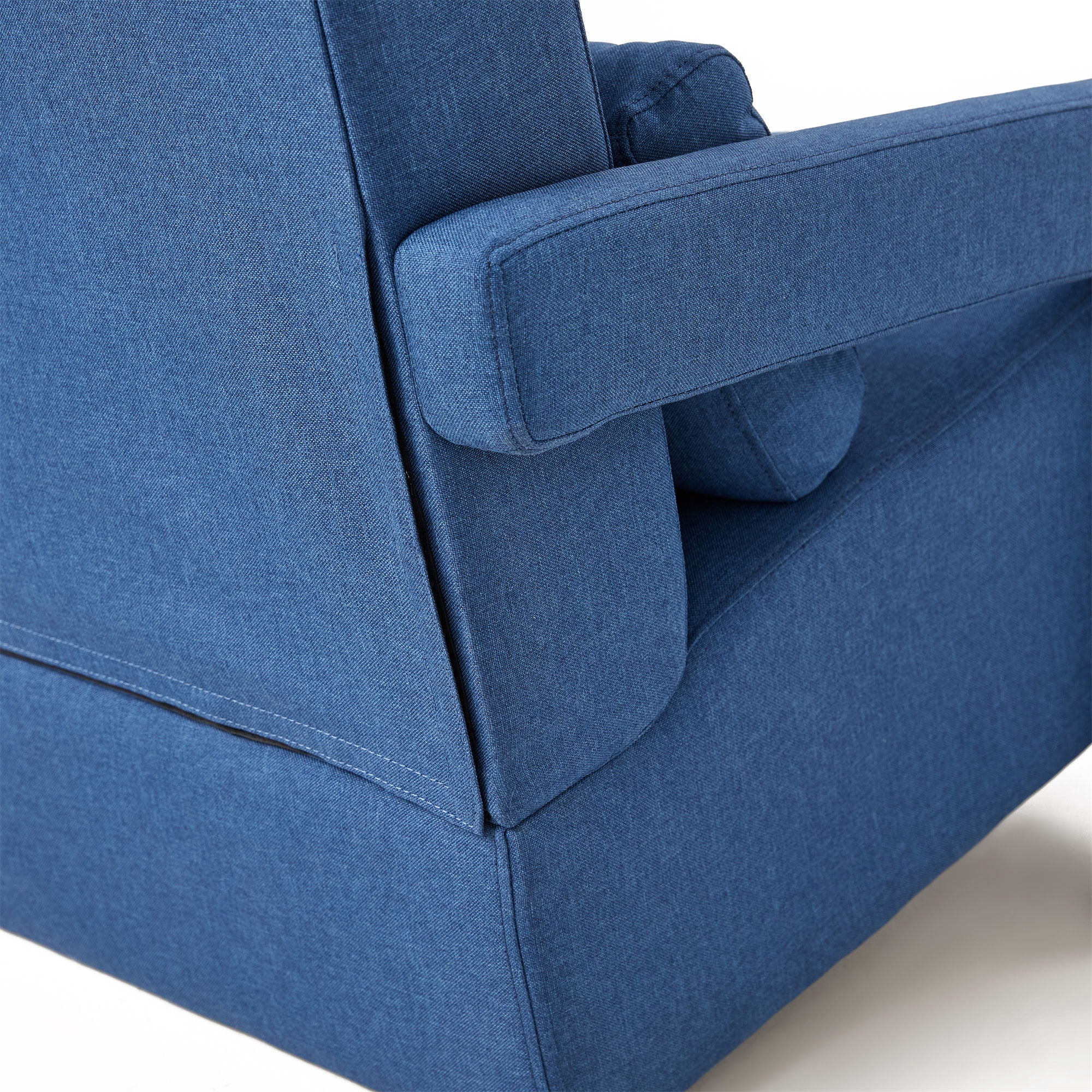 Modern Upholstered Accent Chair, Comfortable Linen Fabric With A Pillow For Living Room
