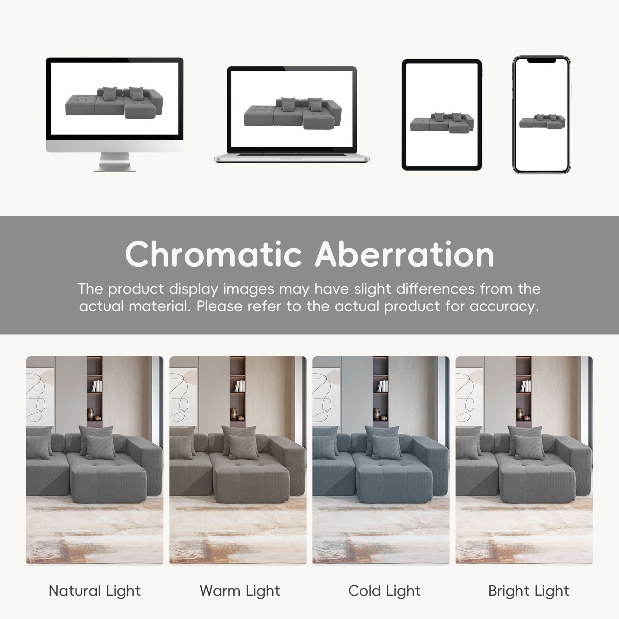 Free Combination L Shaped Modular Sectional, Minimalist Floor Couch Set, Convertible Foam Filled Cloud Compressed Couch For Living Room