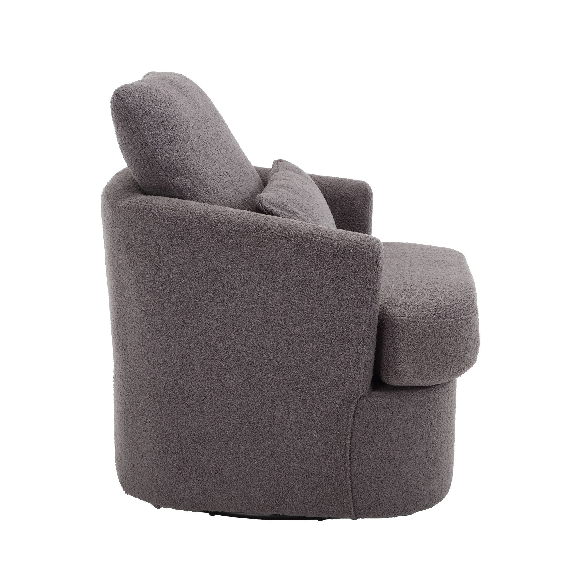 Modern Barrel Comfy Round Accent Sofa Chair, 360 Degree Swivel