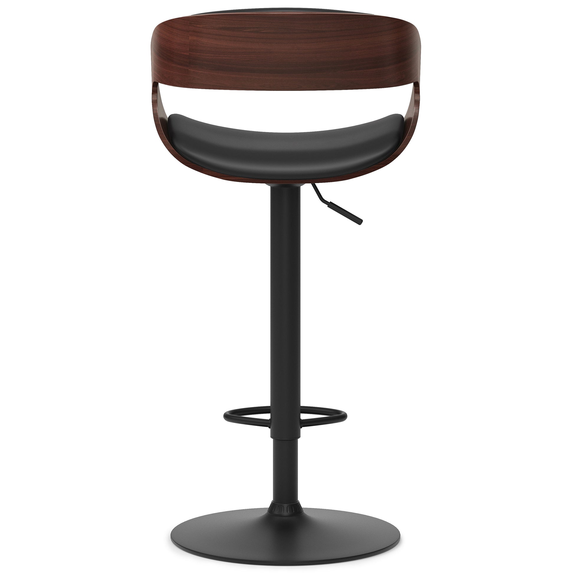 Archer - Bentwood Adjustable Swivel Bar Stool - Black - Best Buy Furniture