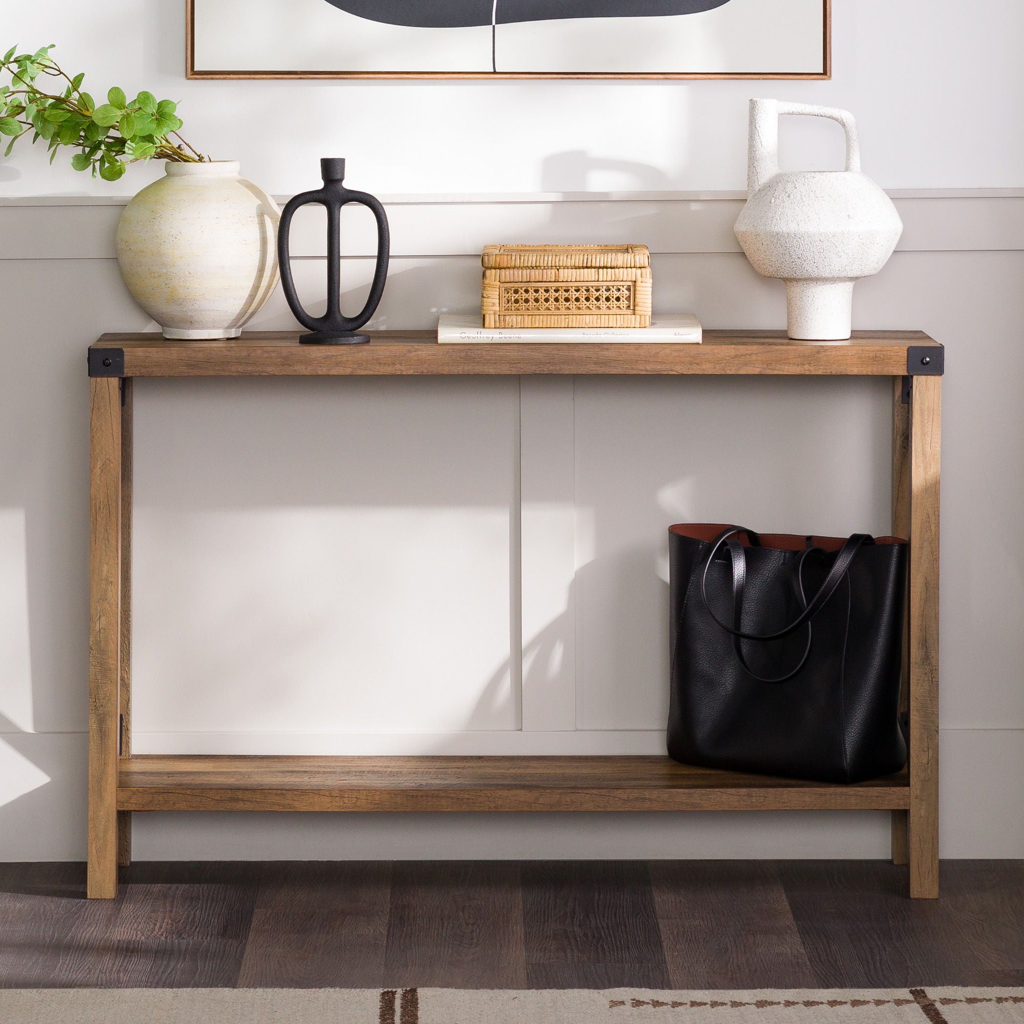 Farmhouse Metal X Table With Lower Shelf