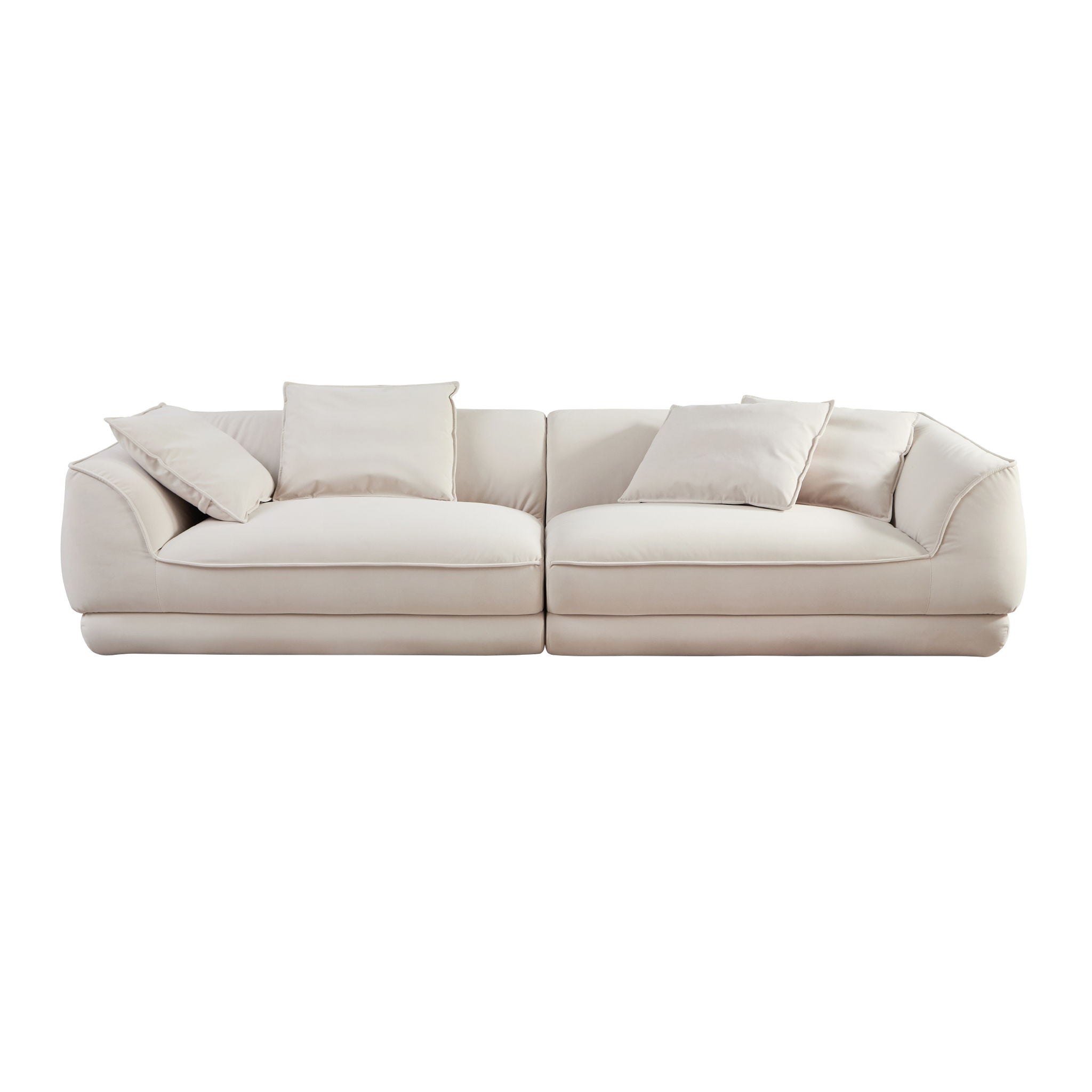 Nordic Modern Sofa With Removable Pillowcase, High Density Sponge Filling, 4 Throw Pillows
