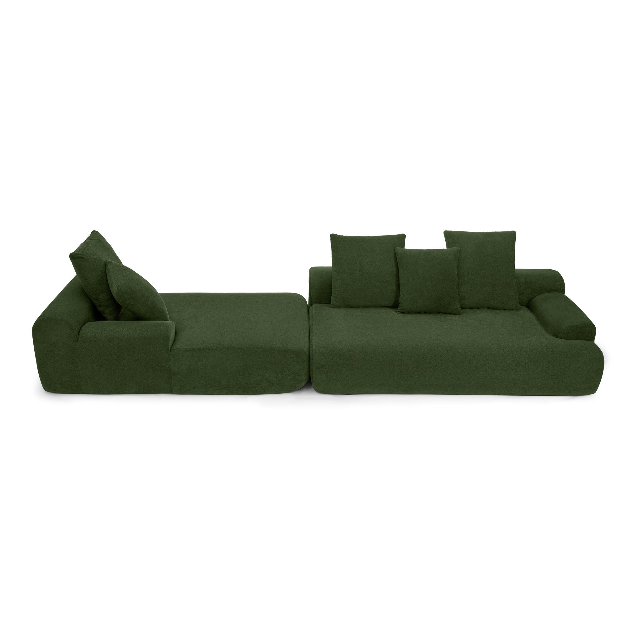 110.25x67'' Modern Upholstered L-Shape Sectional Sofa Velvet Green