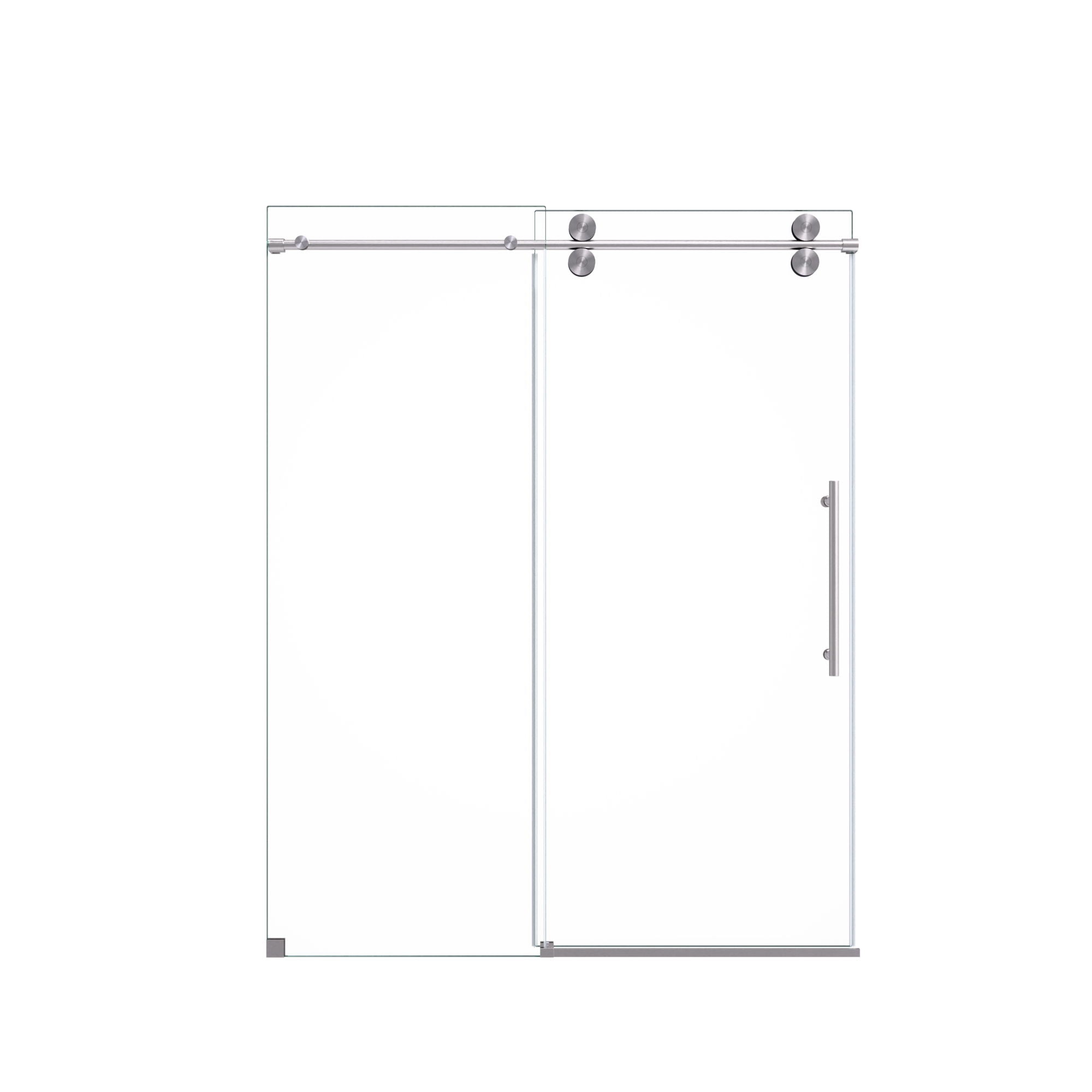 Frameless Single Sliding Shower Door With Clear Tempered Glass