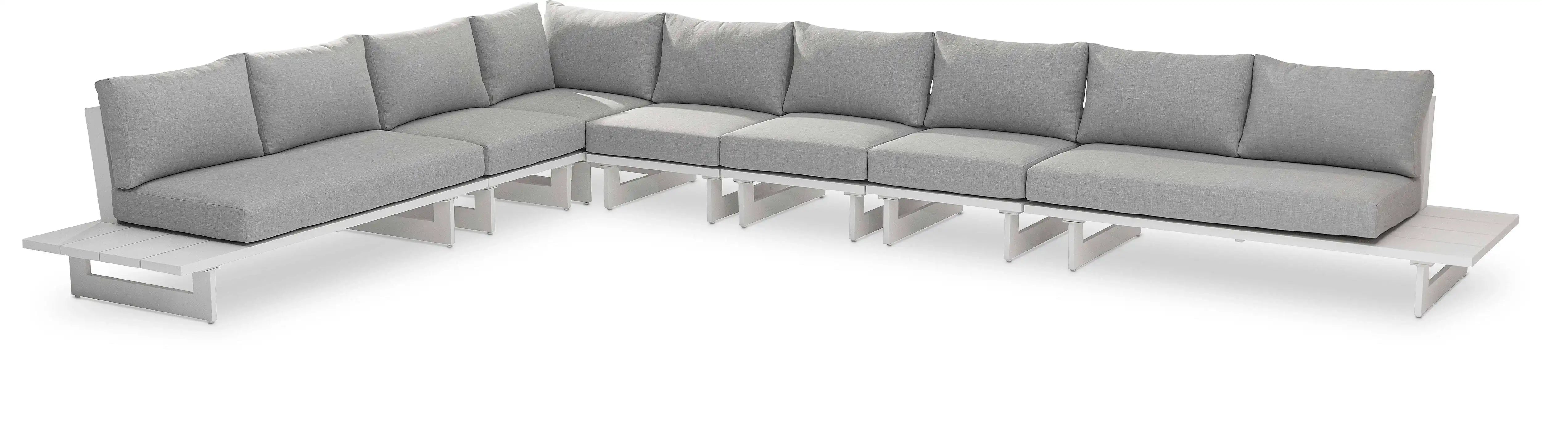 Maldives - 7 Piece Water Resistant Outdoor Patio Modular Sectional With White Base