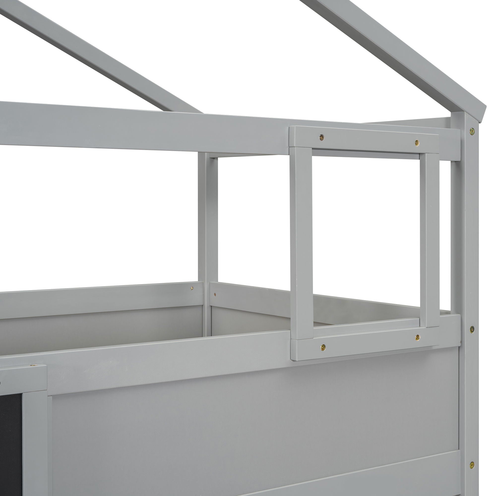 House Style Bunk Bed With Storage Staircase And Blackboard