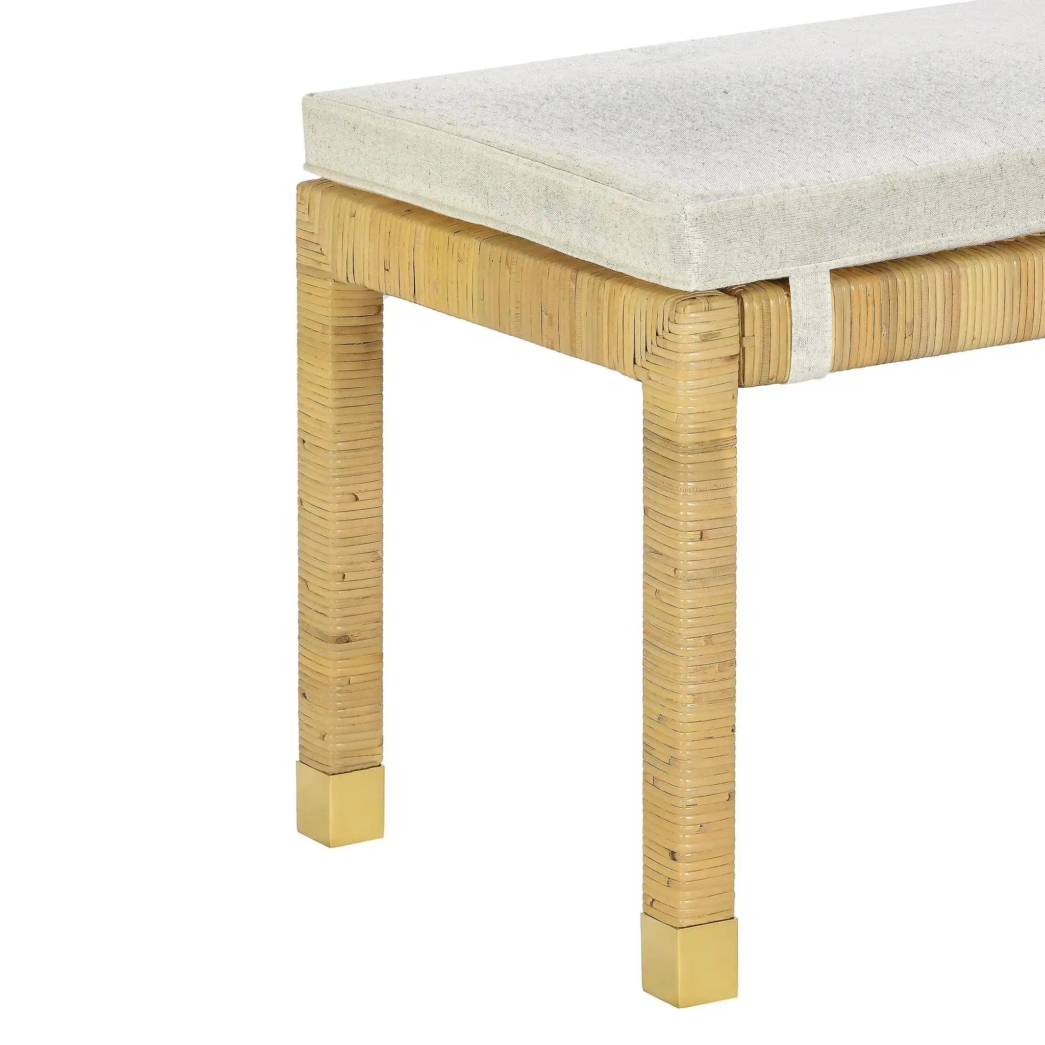 Amara - Woven Rattan Bench