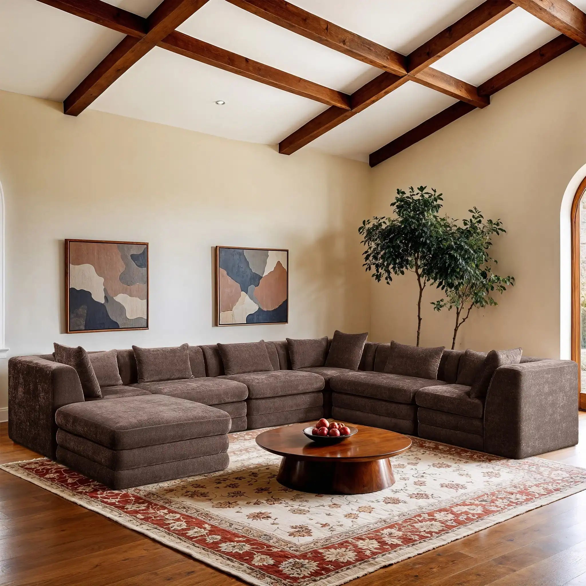Stellar - 7 Piece Chenille Fabric Upholstered Modular Sectional
