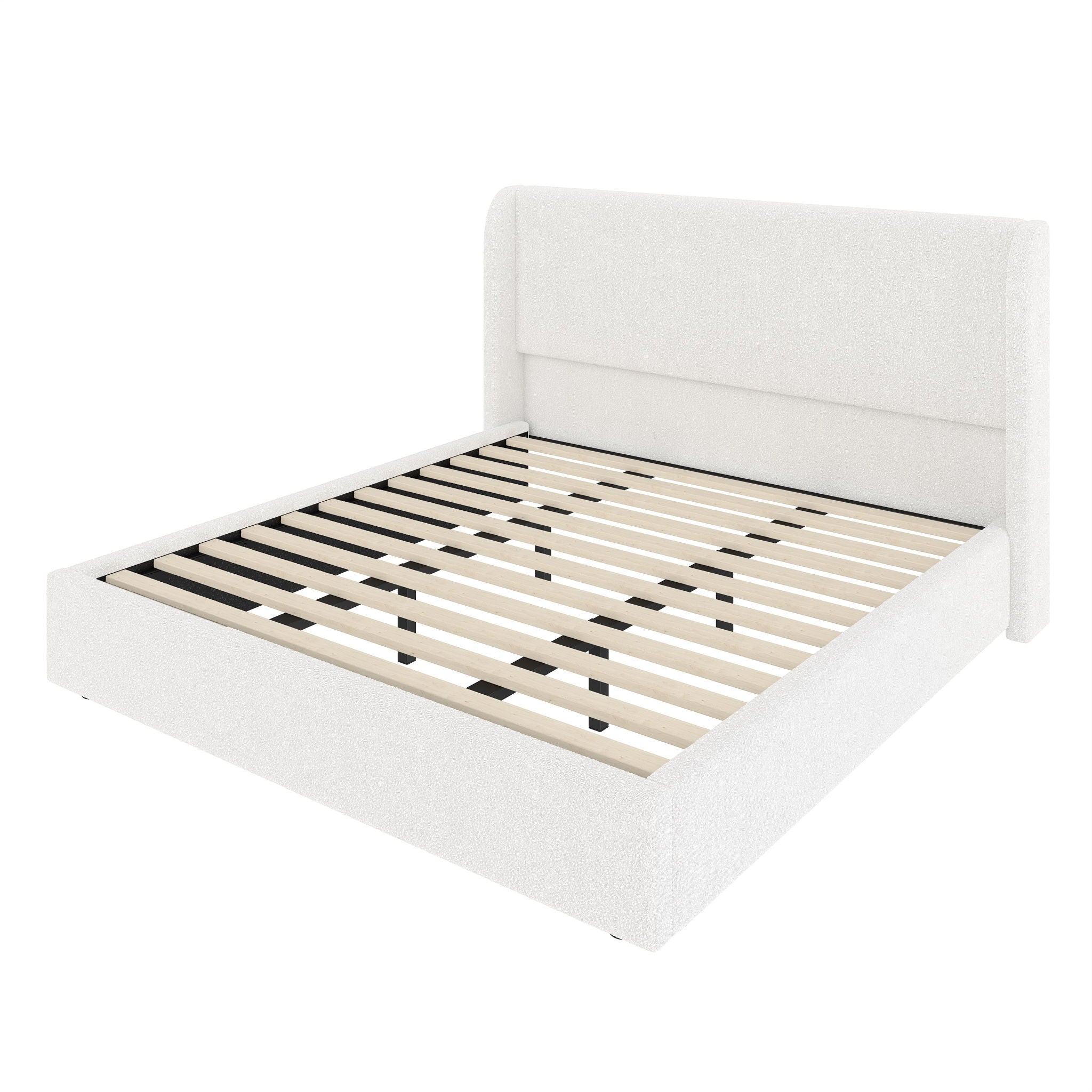 Upholstered Cloud Bed Frame With Headboard