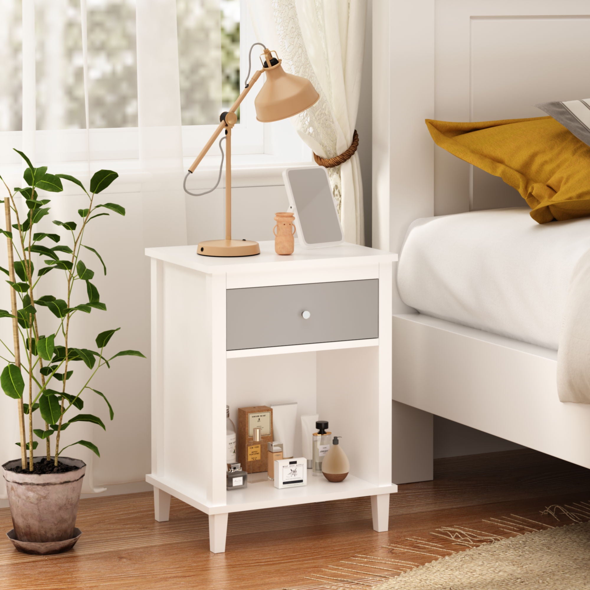 Nightstand With 1 Drawer 1 Shelf