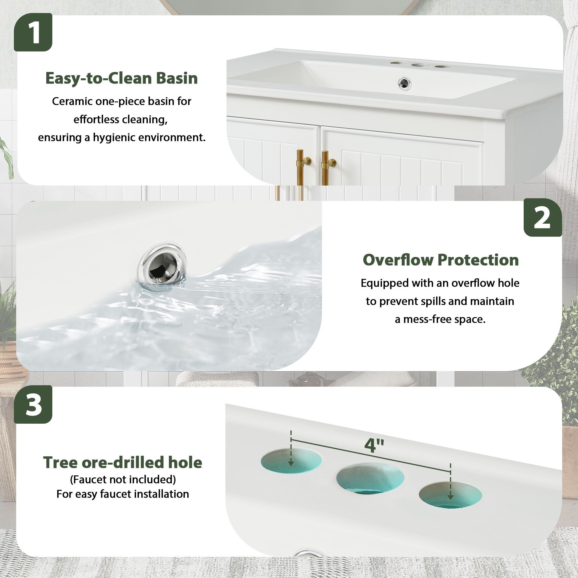 Elegant Bathroom Vanity With Ceramic Sink And Versatile Storage - Best Buy Furniture