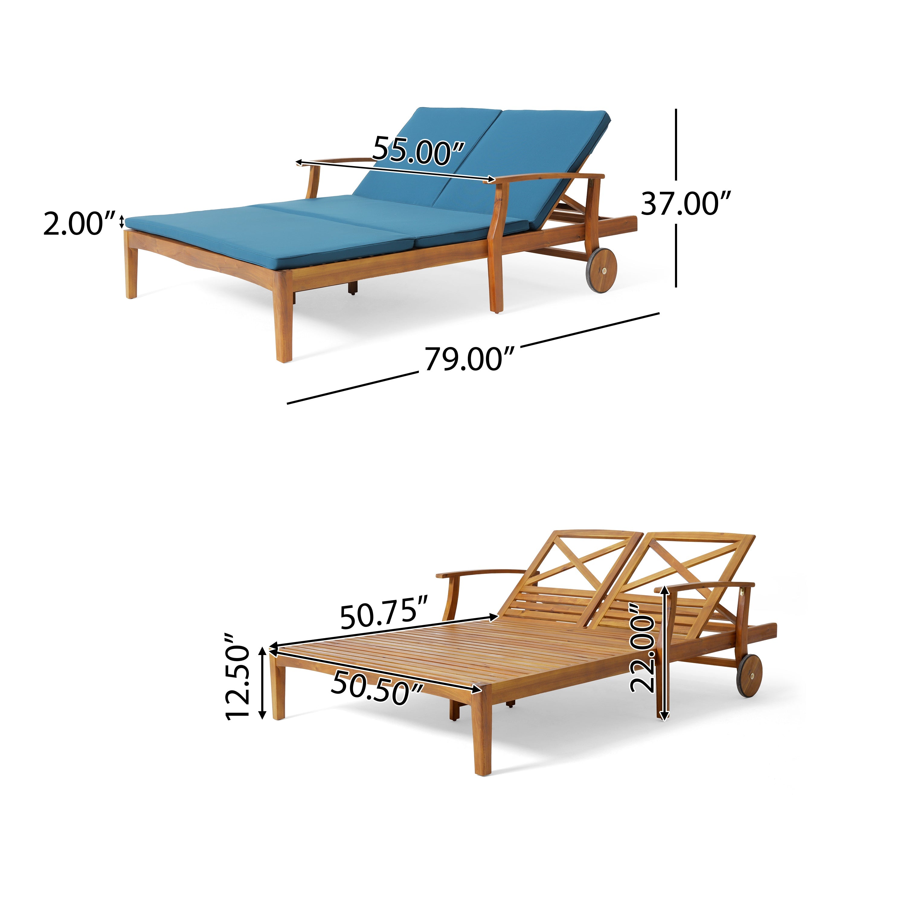 Perla double chaise lounge