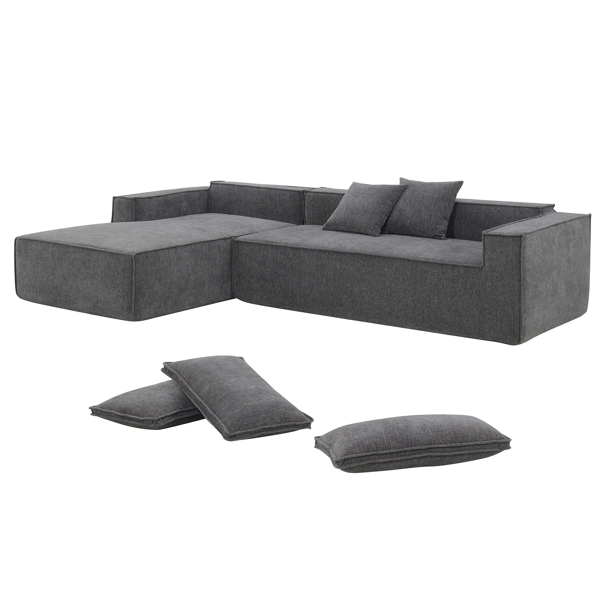 Free Combination Minimalist Style Modular Sectional, Wrinkle Resistant Couch Set L Shaped Compressed Sofa For Living Room