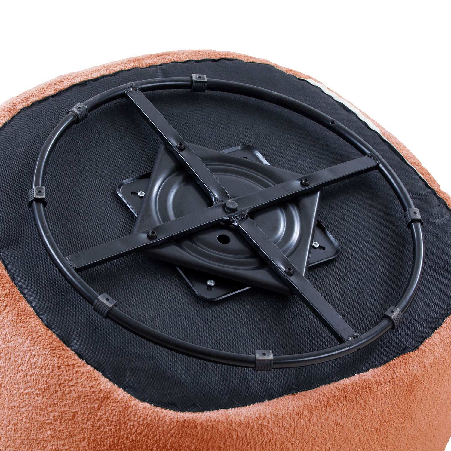 360° Swivel Mid Century Modern Curved Sofa, 1-Seat Cloud couch Boucle sofa Fabric Couch, Orange - Best Buy Furniture