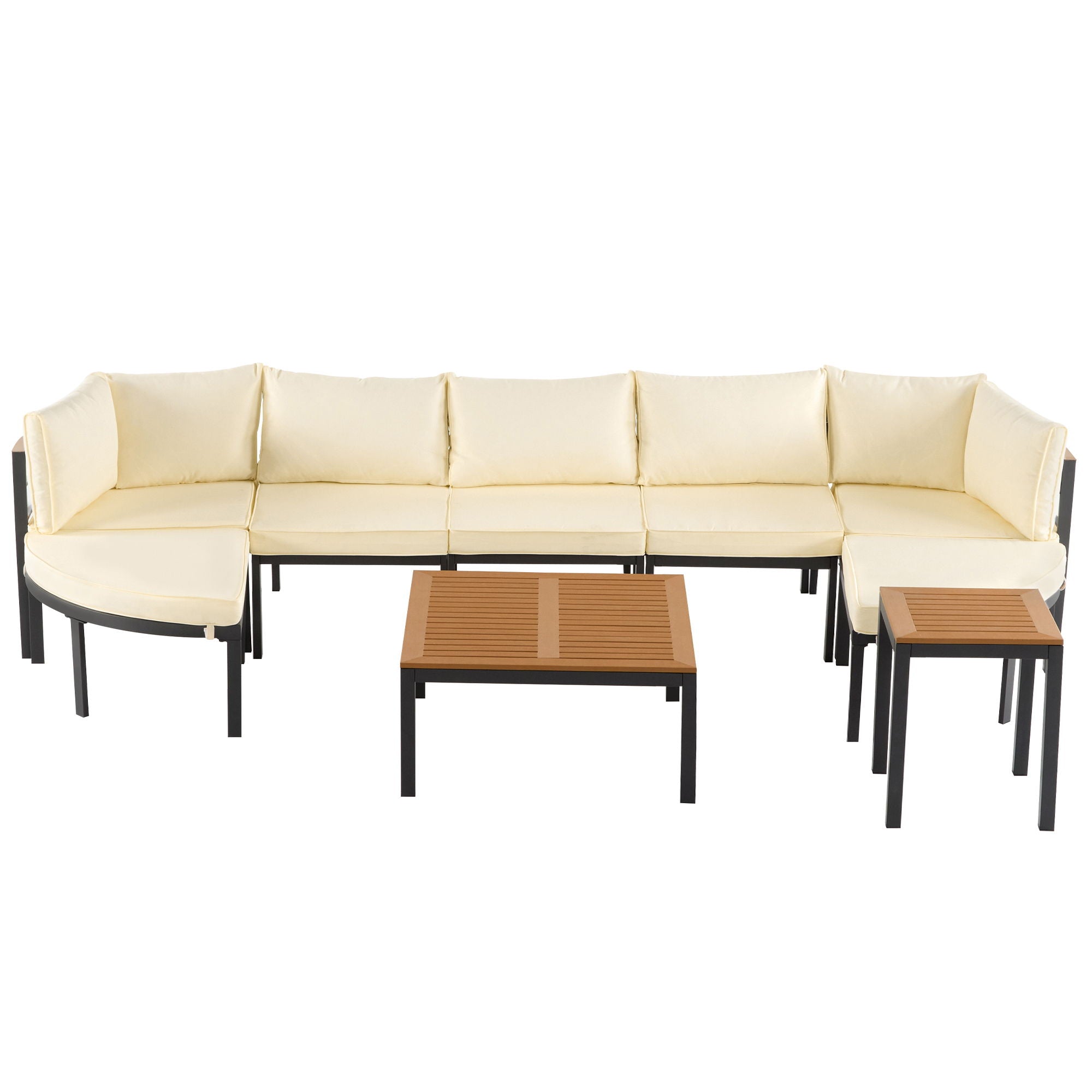 Outdoor Sectional Sofa Set Patio Seating Group With Cushions
