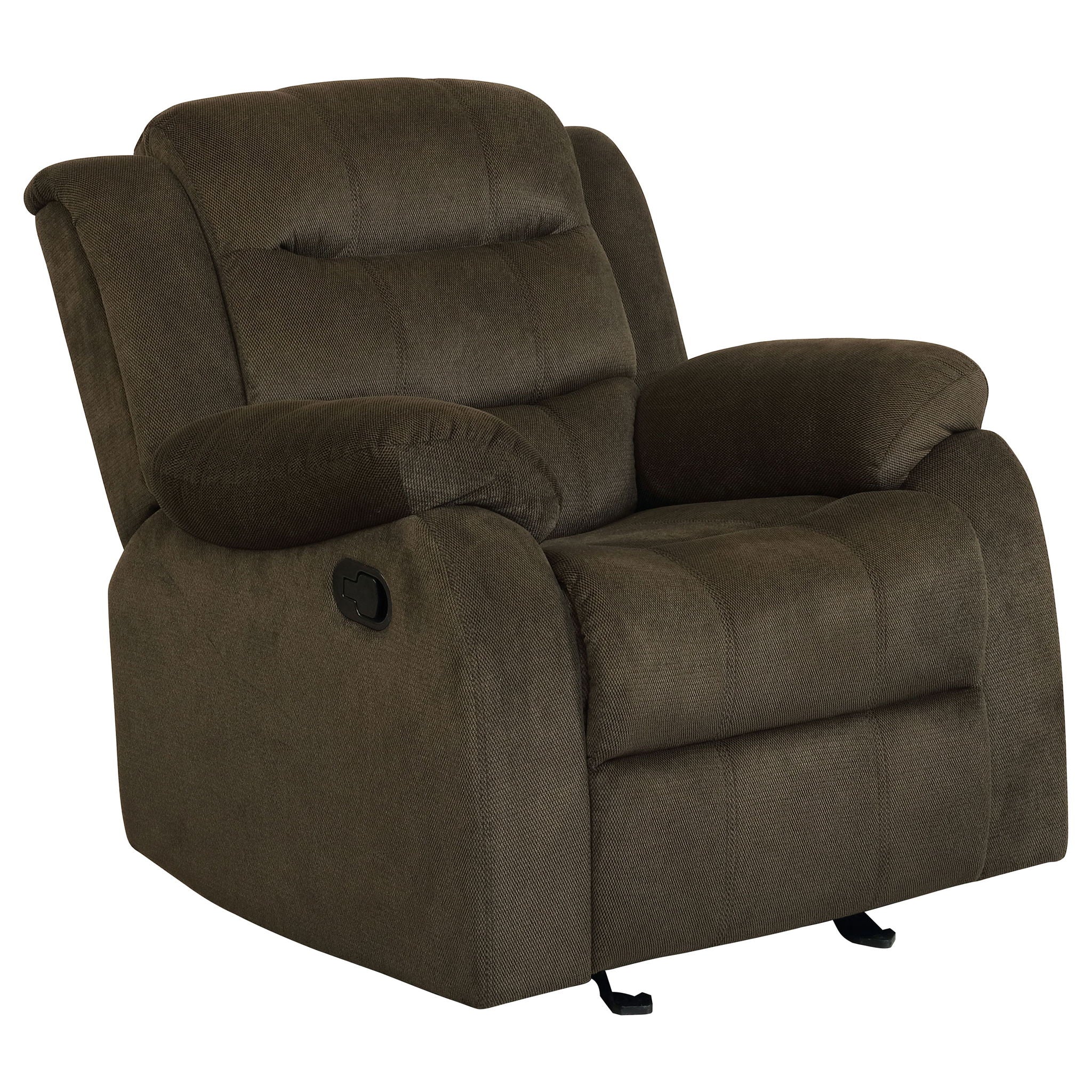 Cadenza - Upholstered Padded Arm Glider Recliner - Brown